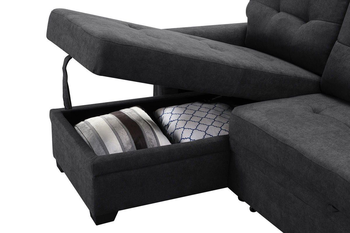 Kinsley - Sleeper Sectional Sofa Chaise With USB Charger And Tablet Pocket