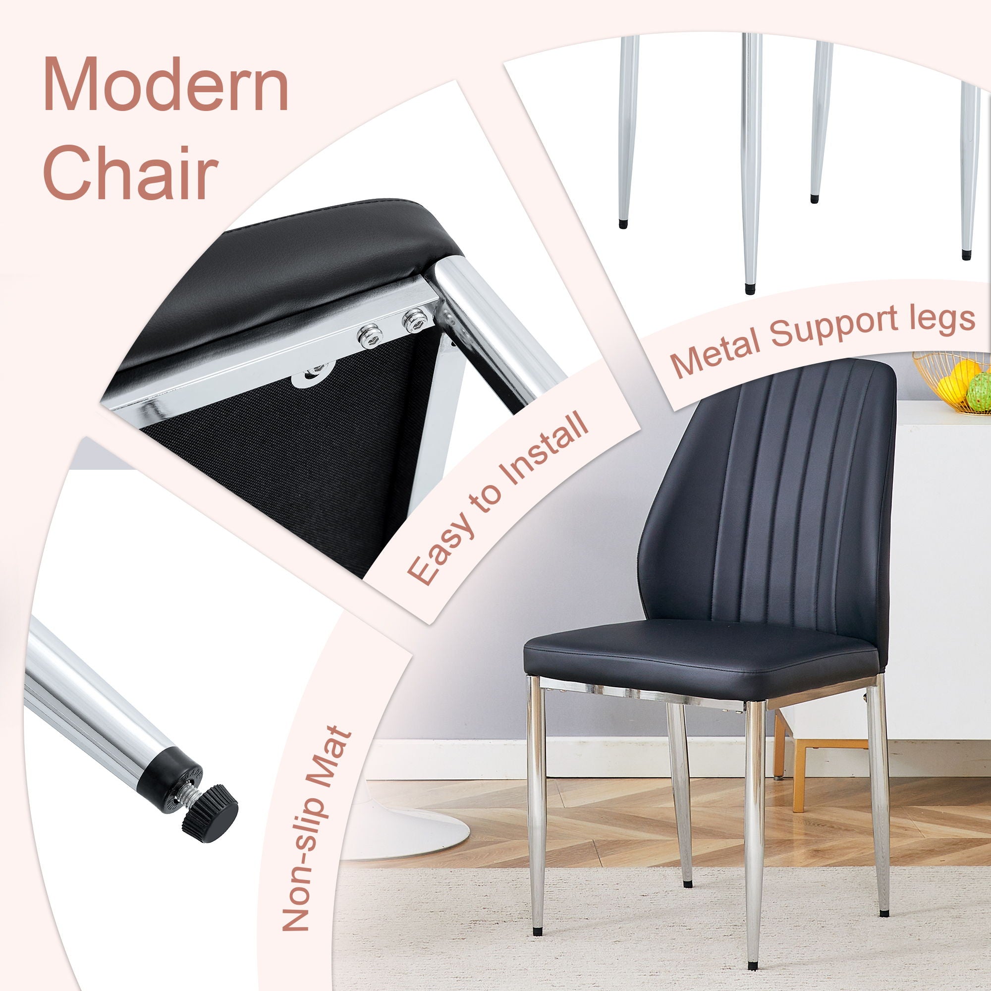 Modern Comfort Dining Chairs With Extended Backrest