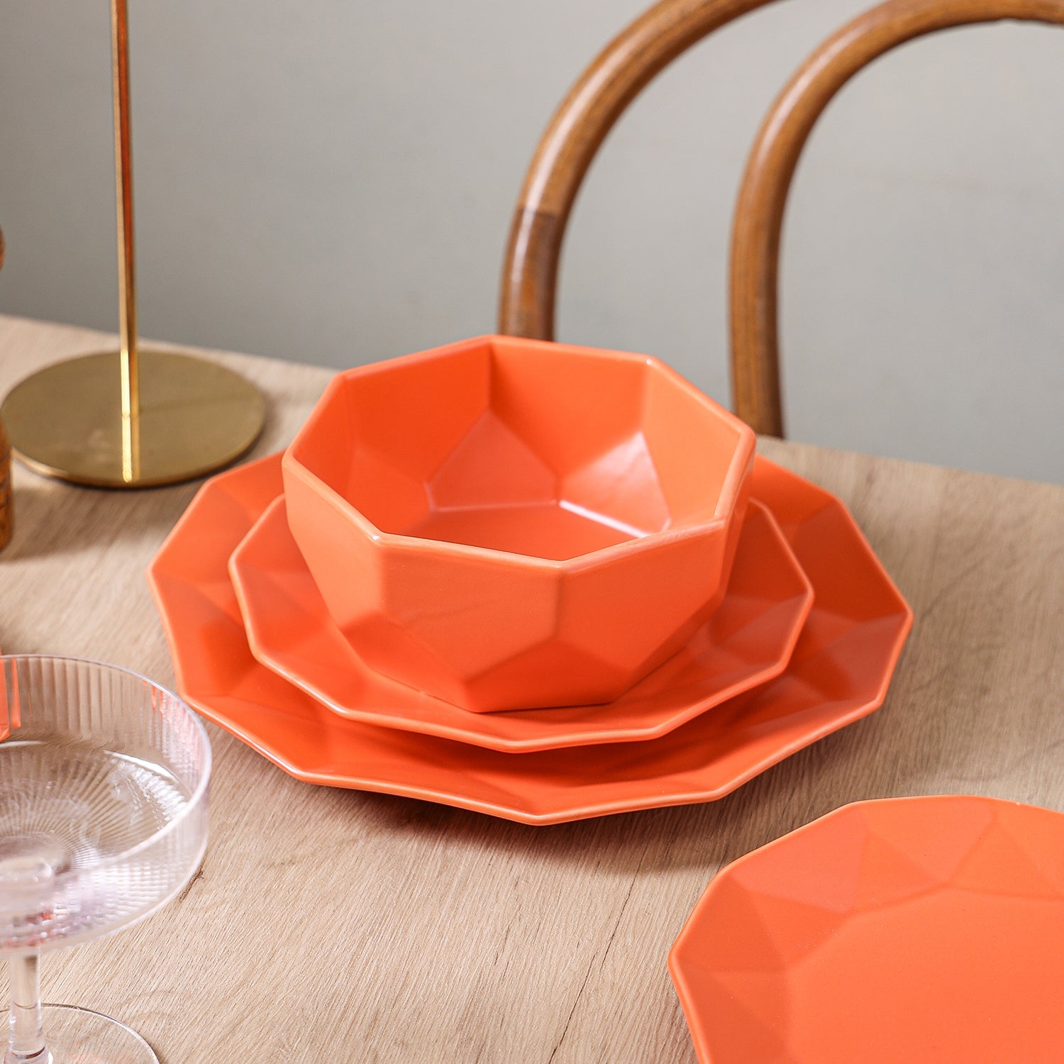 Jamie Porcelain Dinnerware Set - Orange