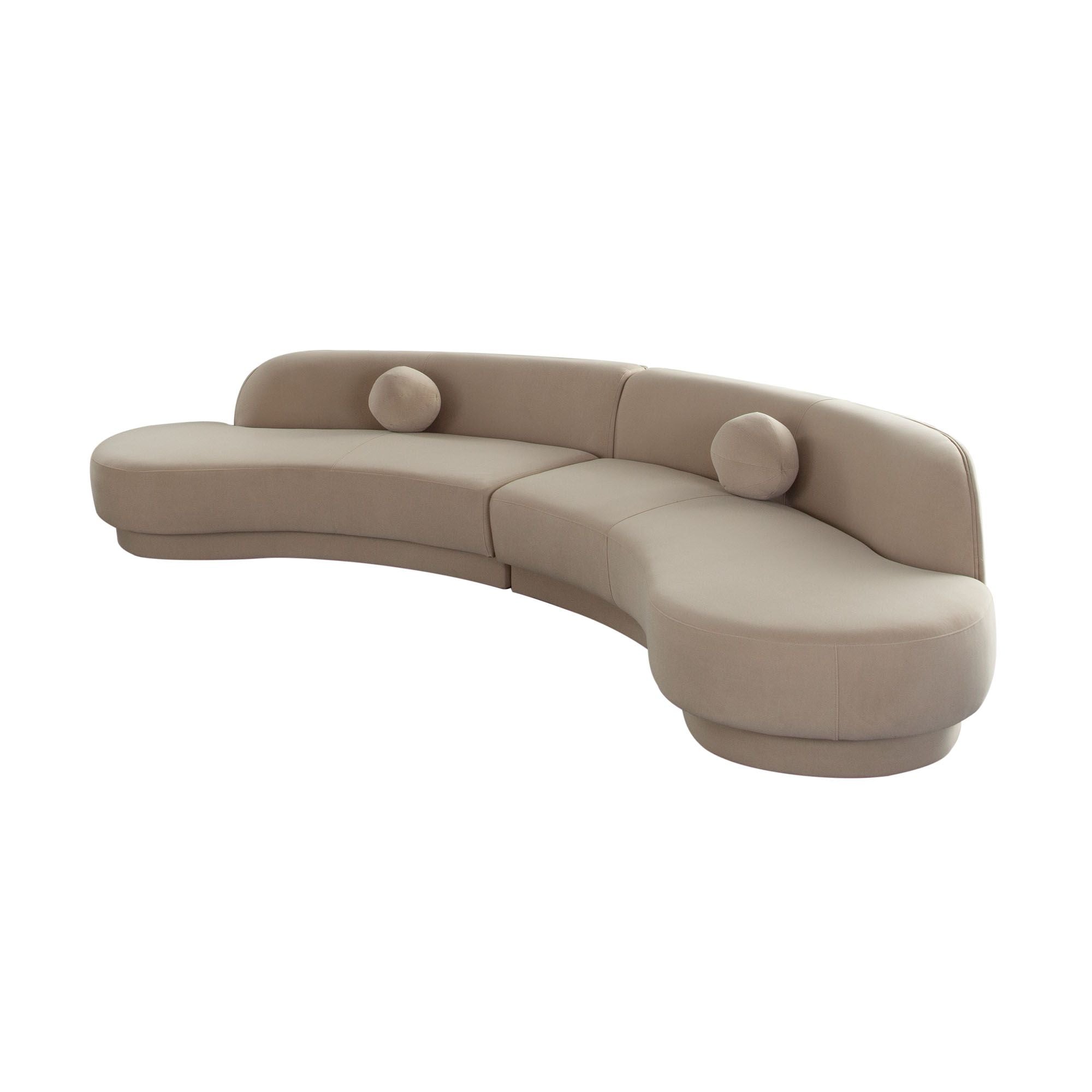 Zelda Light Camel Performance Velvet 2 Piece Sectional Sofa