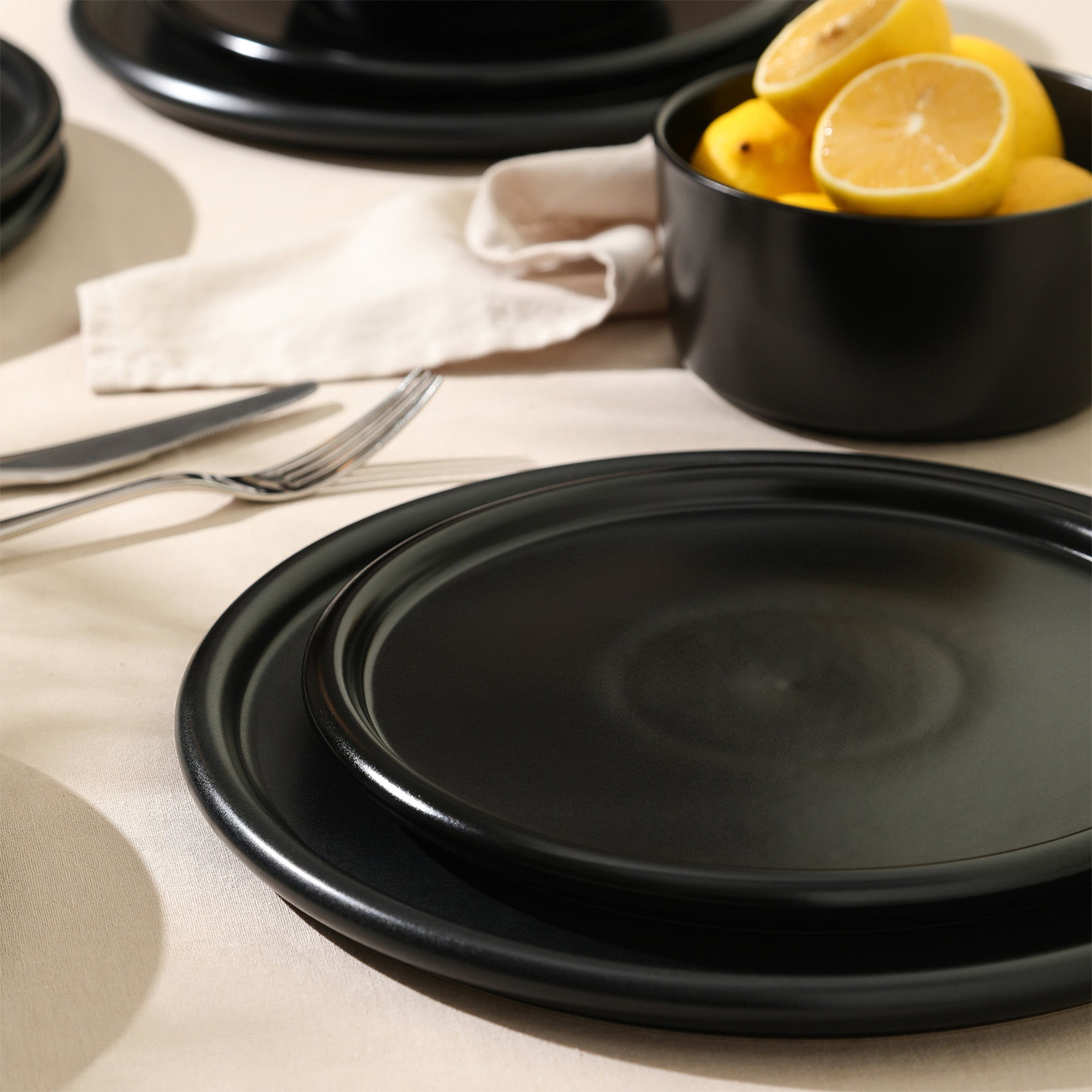 Eden Stoneware Dinnerware Set - Black