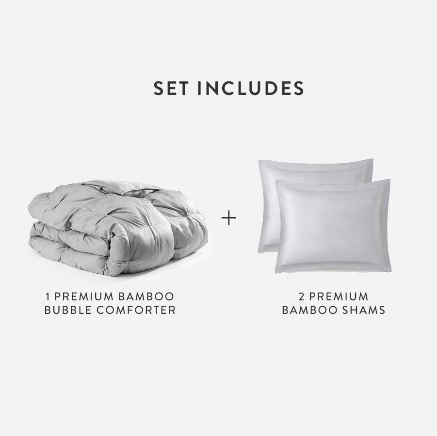 Premium Bamboo Bubble Comforter Bundle