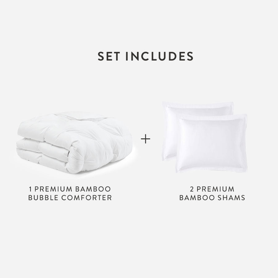 Premium Bamboo Bubble Comforter Bundle