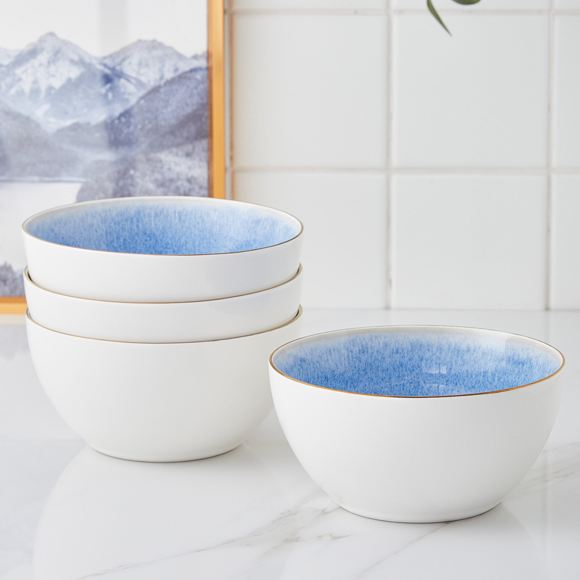 Josephine Porcelain Bowl - Blue