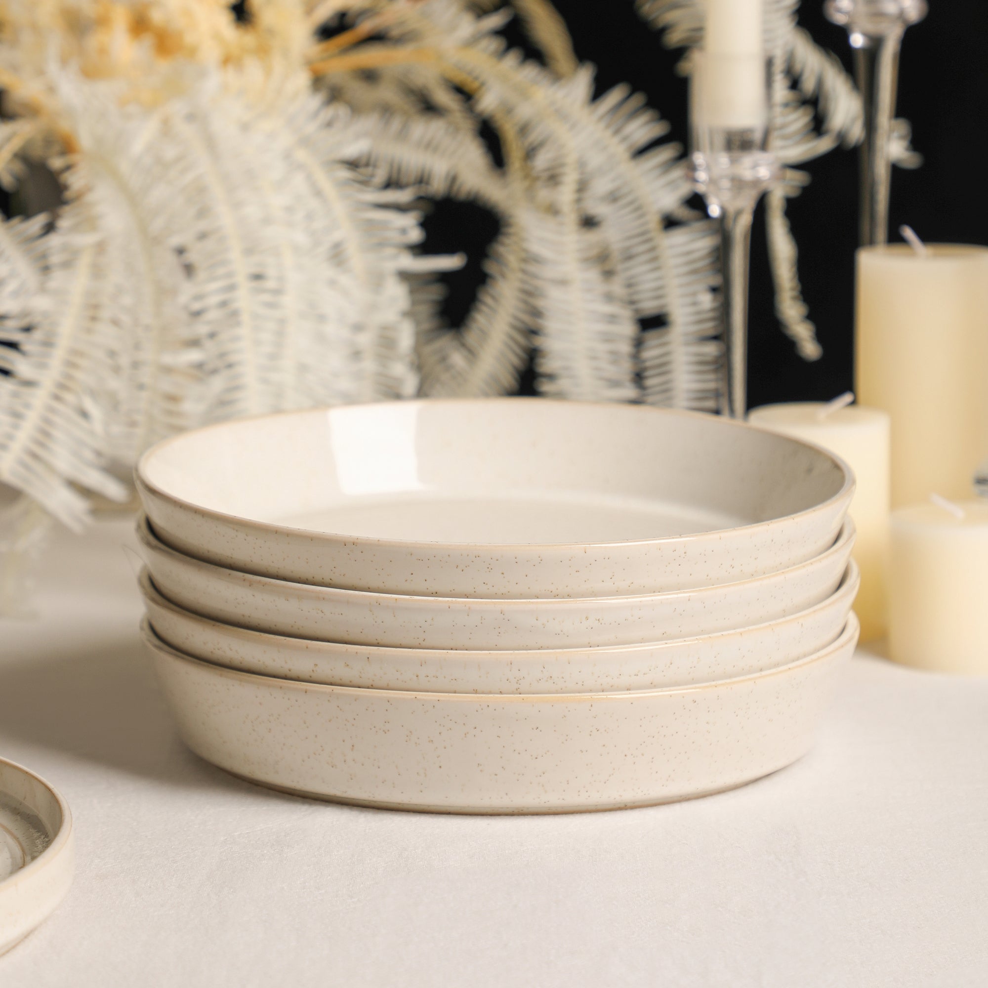 Claire Stoneware Dinnerware Set - White