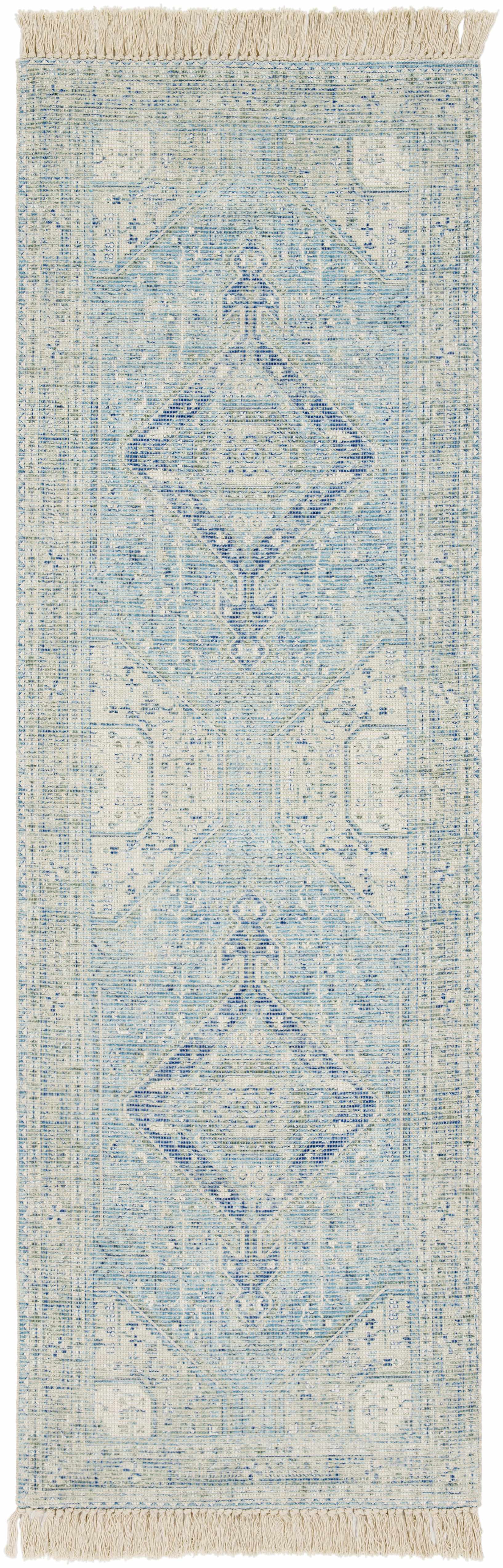 Byers Handmade Cotton-blend Aqua Rug