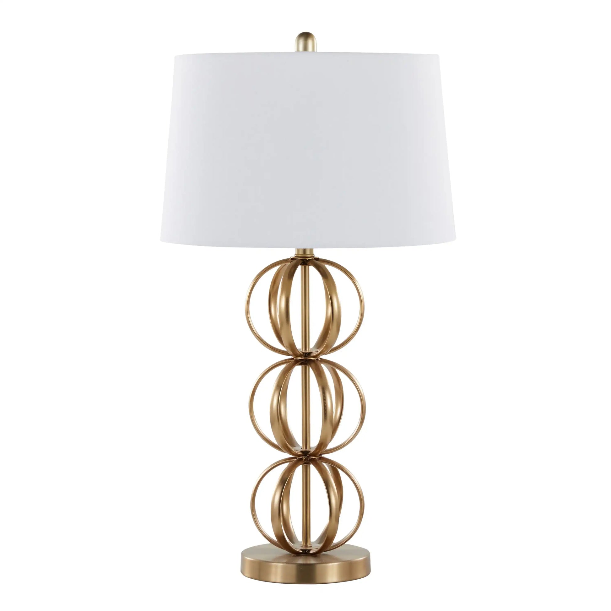 Linx - Contemporary Table Lamp (Set of 2) - Gold / White - Best Buy Furniture