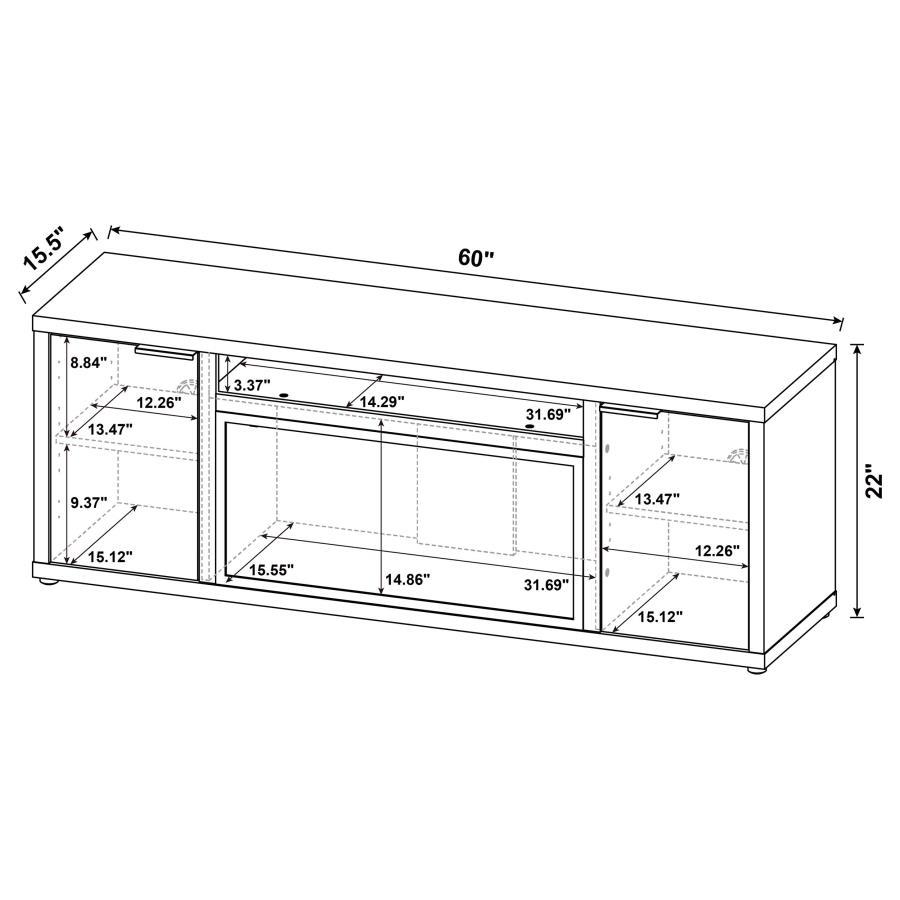 Fuller - 60" 2-Door TV Stand Fireplace Media Console - Mango