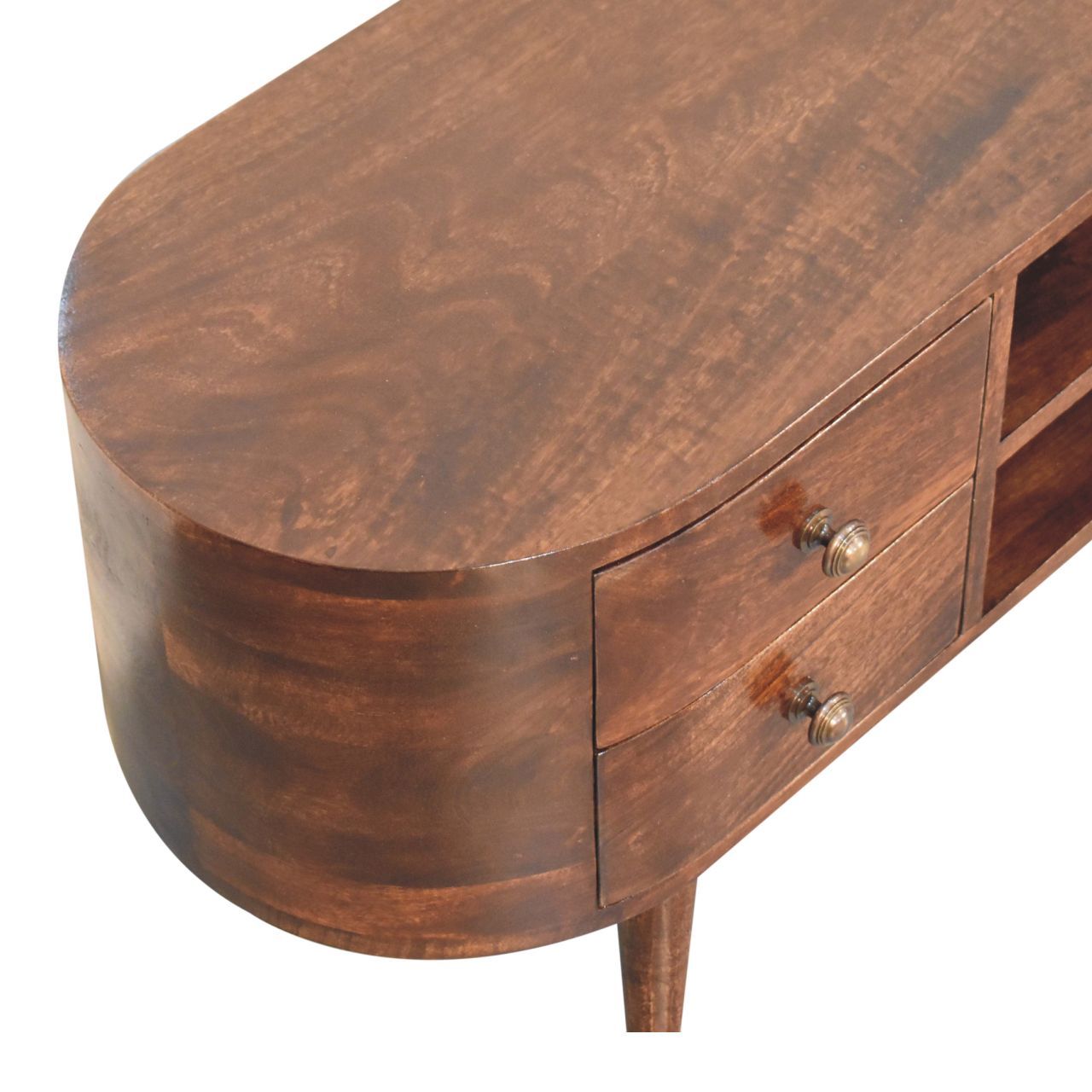 Solid Wood Rounded Entertainment Unit