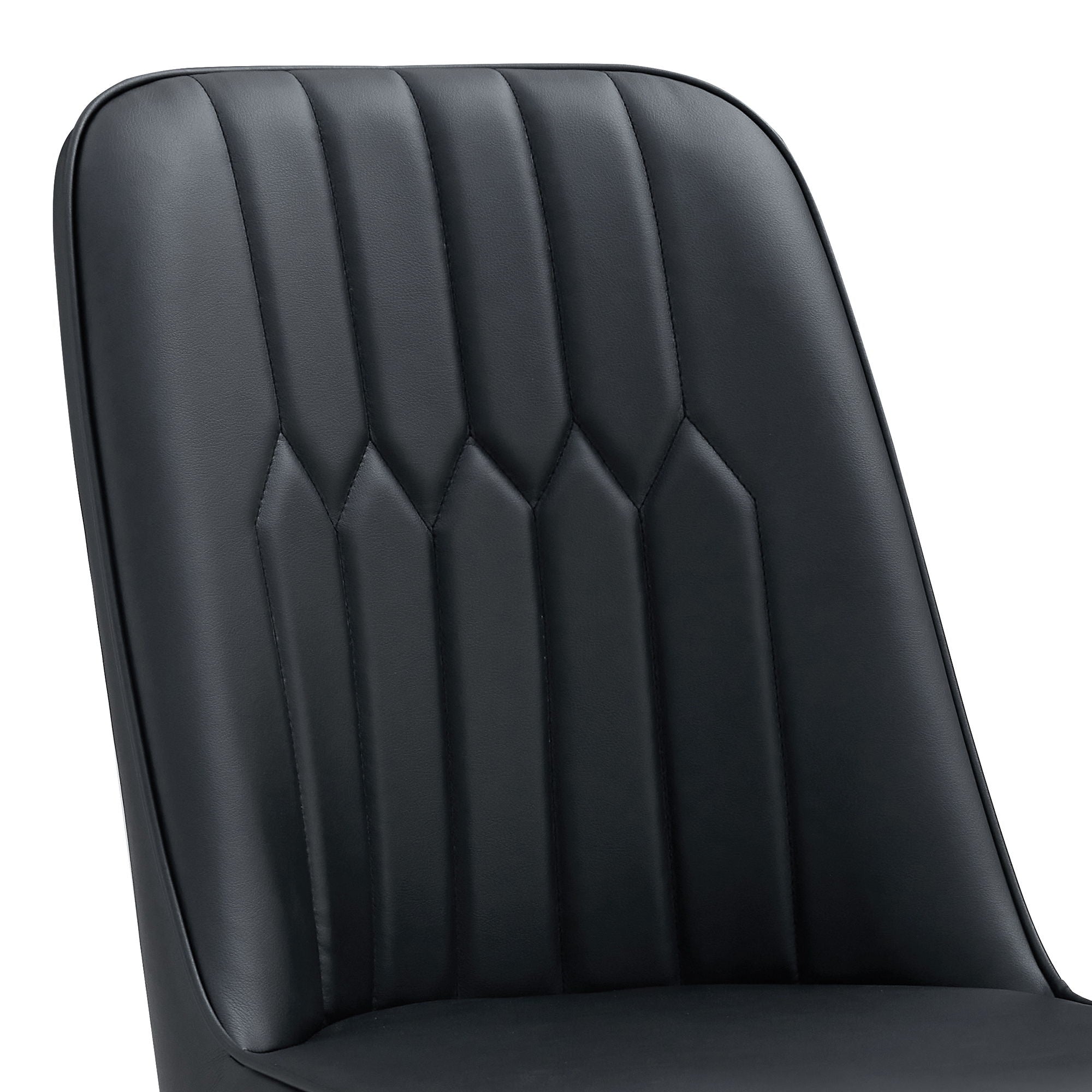 Modern Dining Chairs (Set of 4) With Backrest And Silver Metal Legs For Home And Office - Black