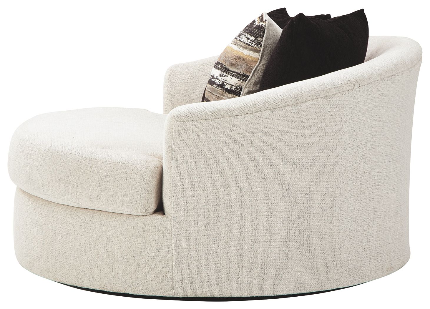 Cambri - Oversized Round Swivel Chair - Snow - Best Buy Furniture