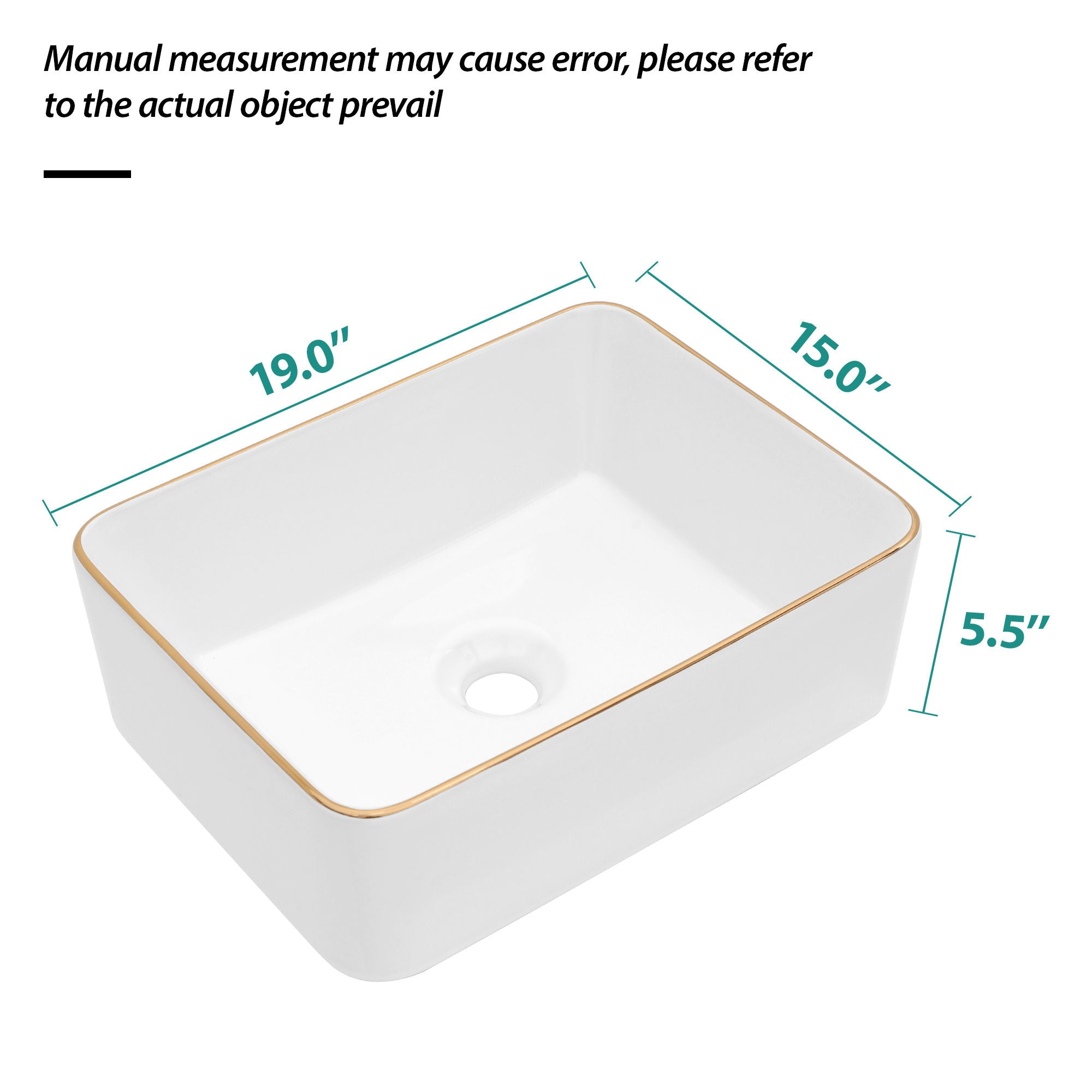 Modern European Style Ceramic Rectangular Vessel Bathroom Sink