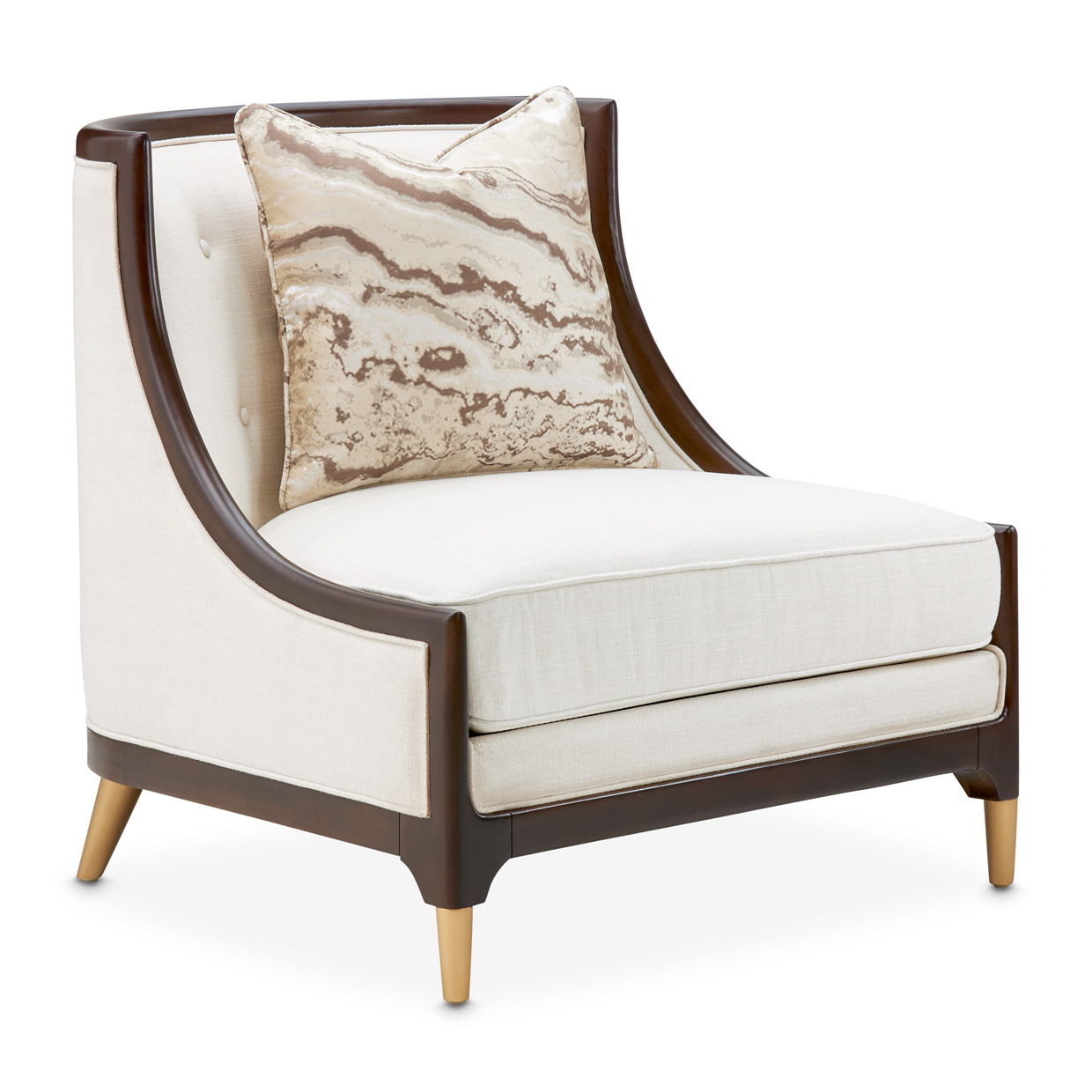 Belmont Place - Accent Chair - Cream / Espresso