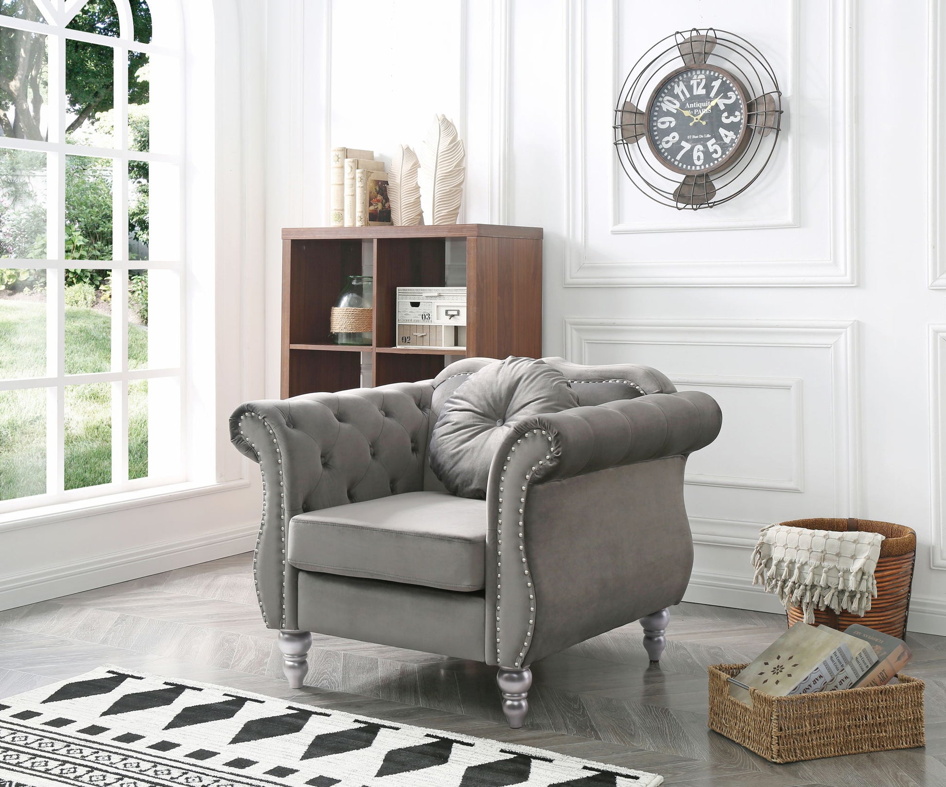 Chic Transitional Flared Arm Chair - Best Buy Furniture
