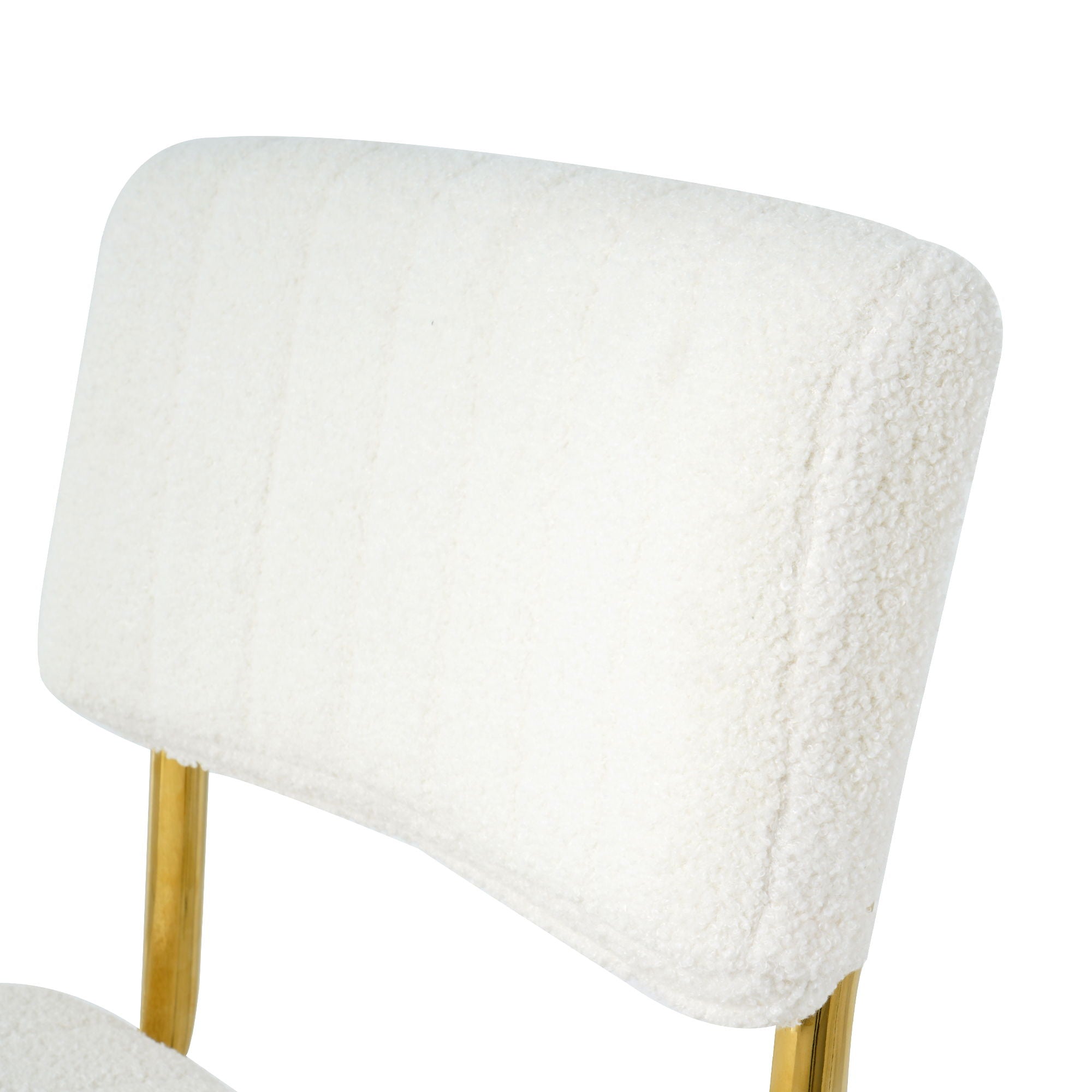 Modern Light Luxury Dining Chair With Metal Legs And Bow Design