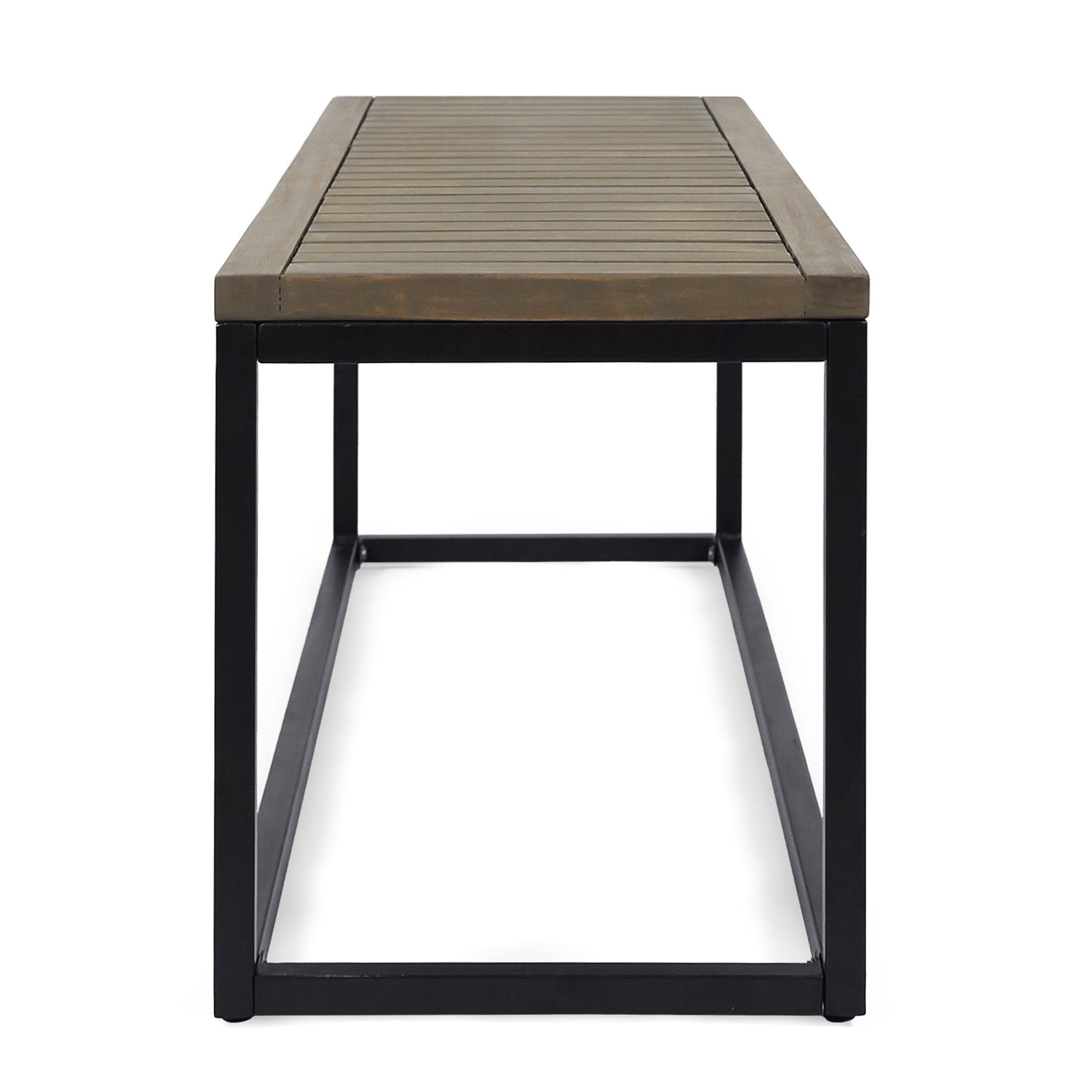 JECO Industrial Wood and Metal Outdoor Bench