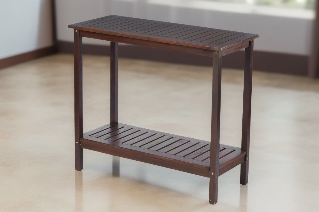 Workstation For Garden Balcony Garage, Acacia Console Potting Table