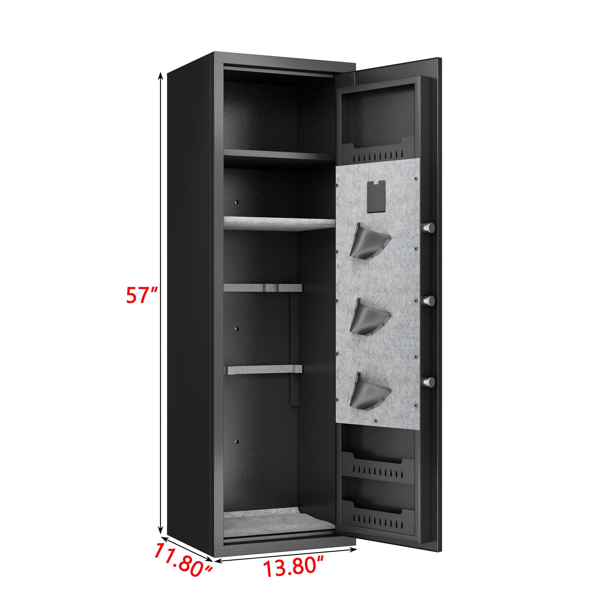 Gun Safes For Home Rifle And Pistols, Fingerprint Electronic Safe With Quick Access, Detachable Partition - Black - Best Buy Furniture