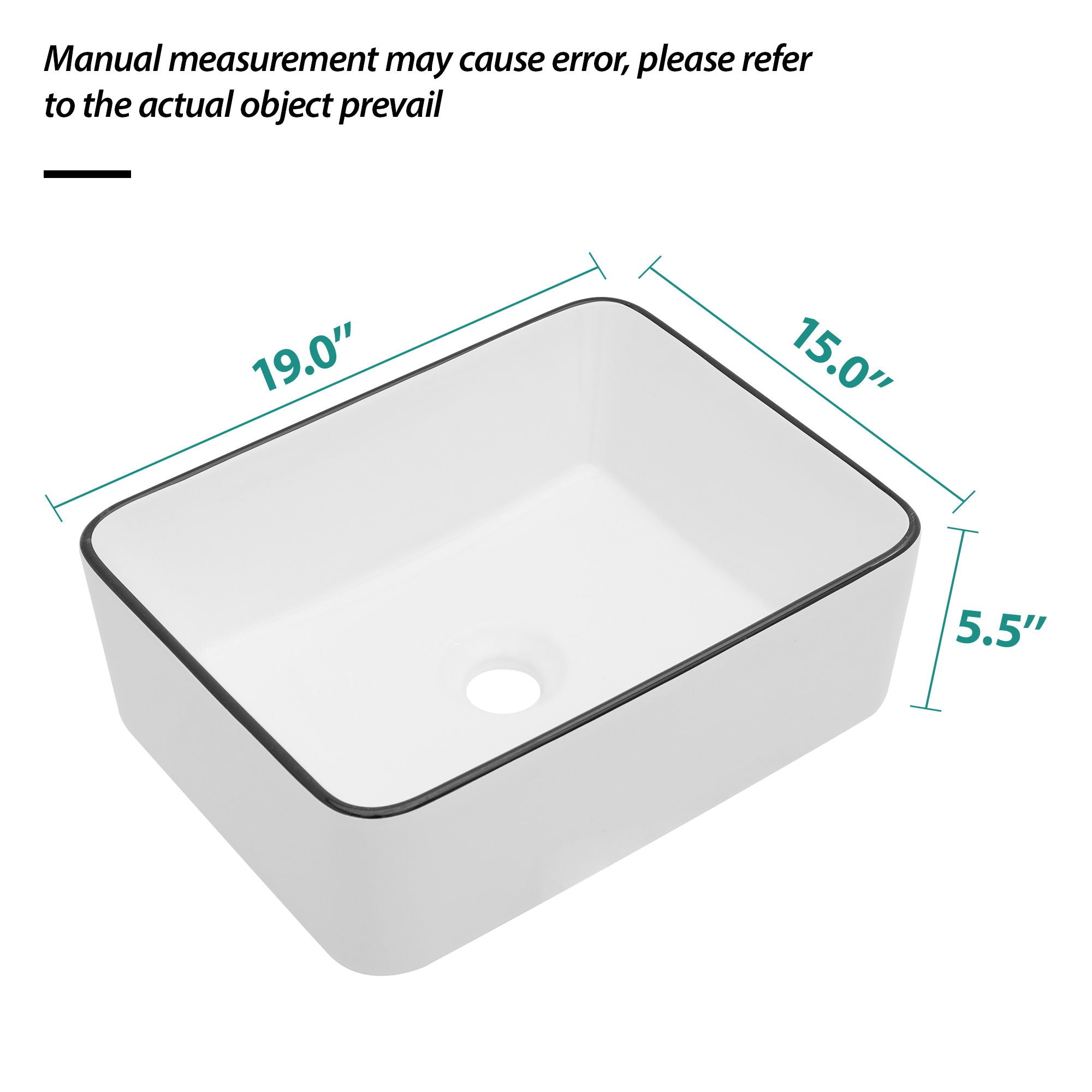 Modern European Style Ceramic Rectangular Vessel Bathroom Sink