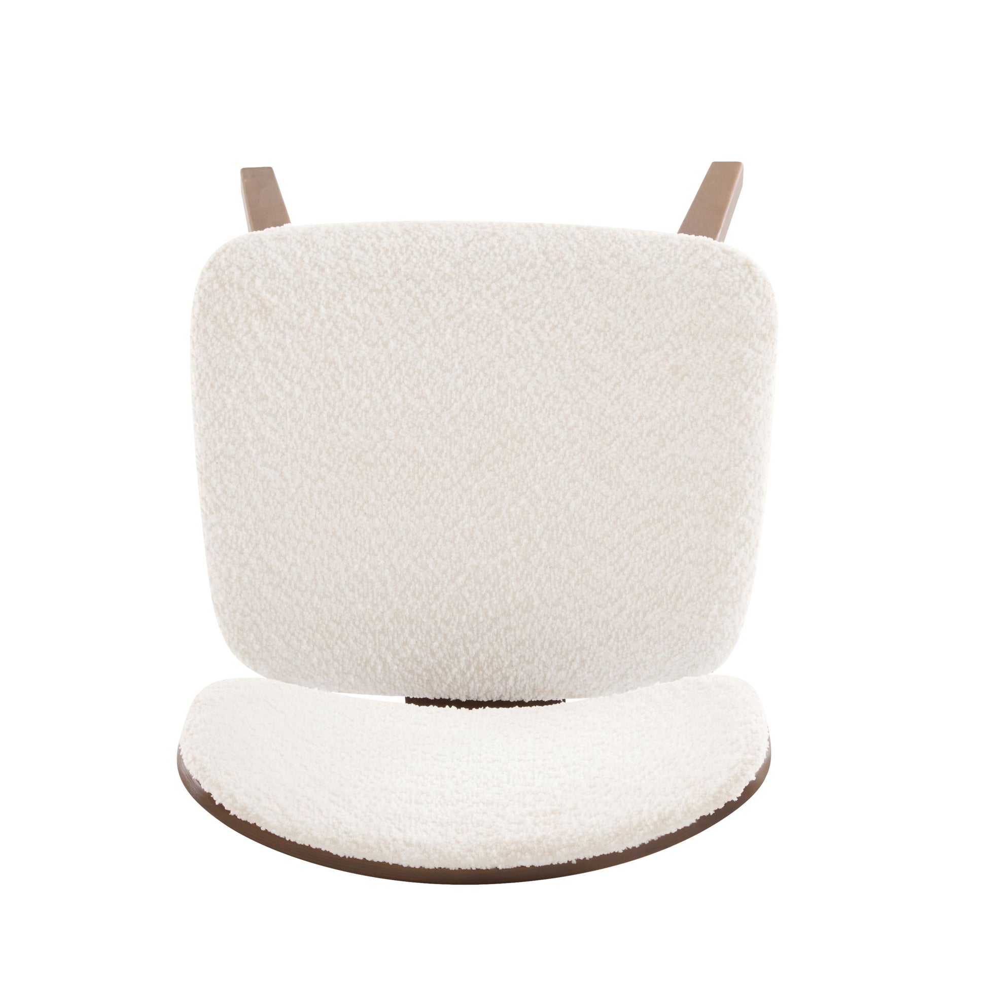 Modern Boucle Fabric Upholstered Side Chair, Bentwood Frame - White / Walnut - Best Buy Furniture