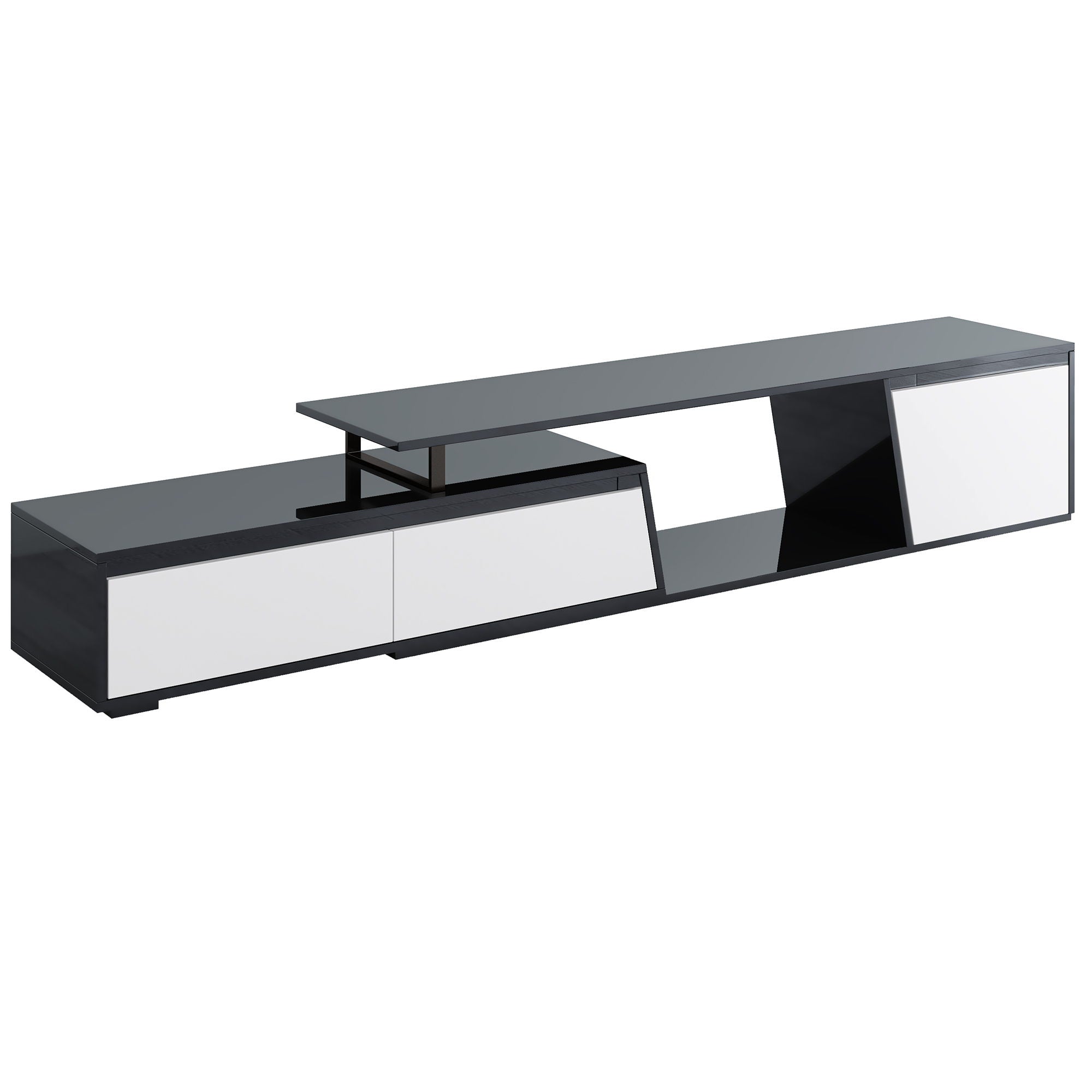 Minimalist Rectangle Extendable TV Cabinet With 2 Drawers And 1 Cabinet