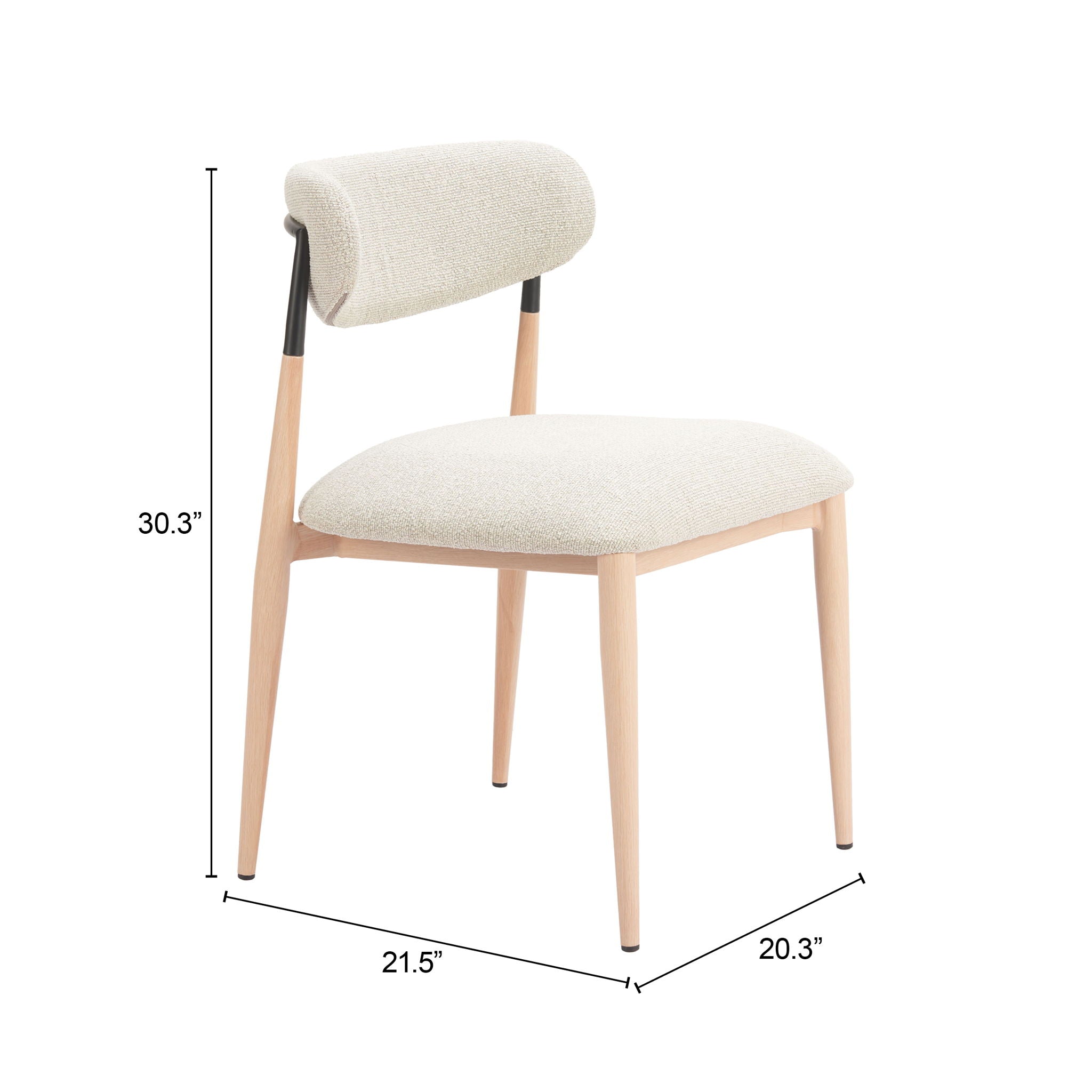 Equinox - Armless Dining Chair (Set of 2) - Oyster Gray & Natural