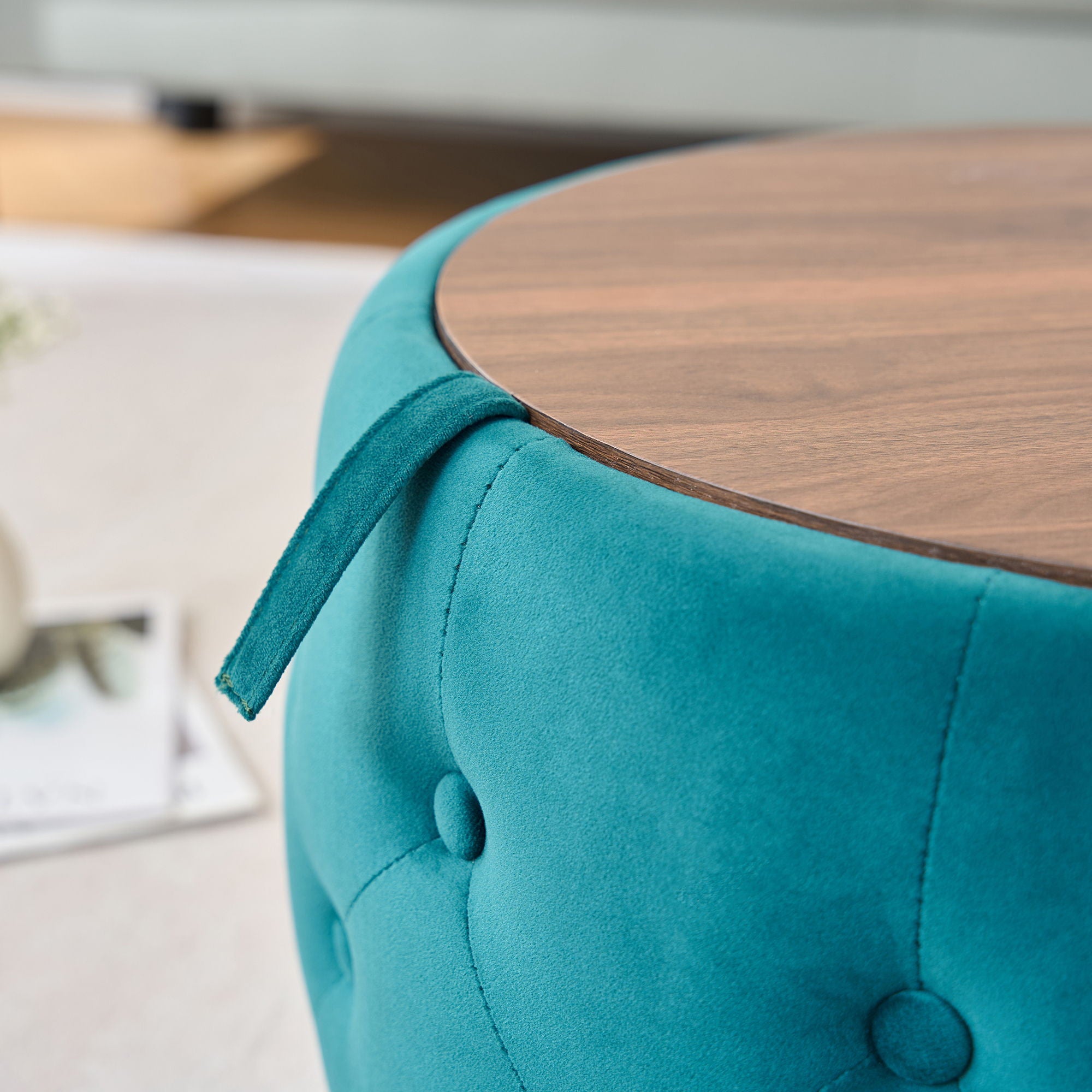 Nesting Ottomans 2 Piece With Tray, 4 In 1 Function