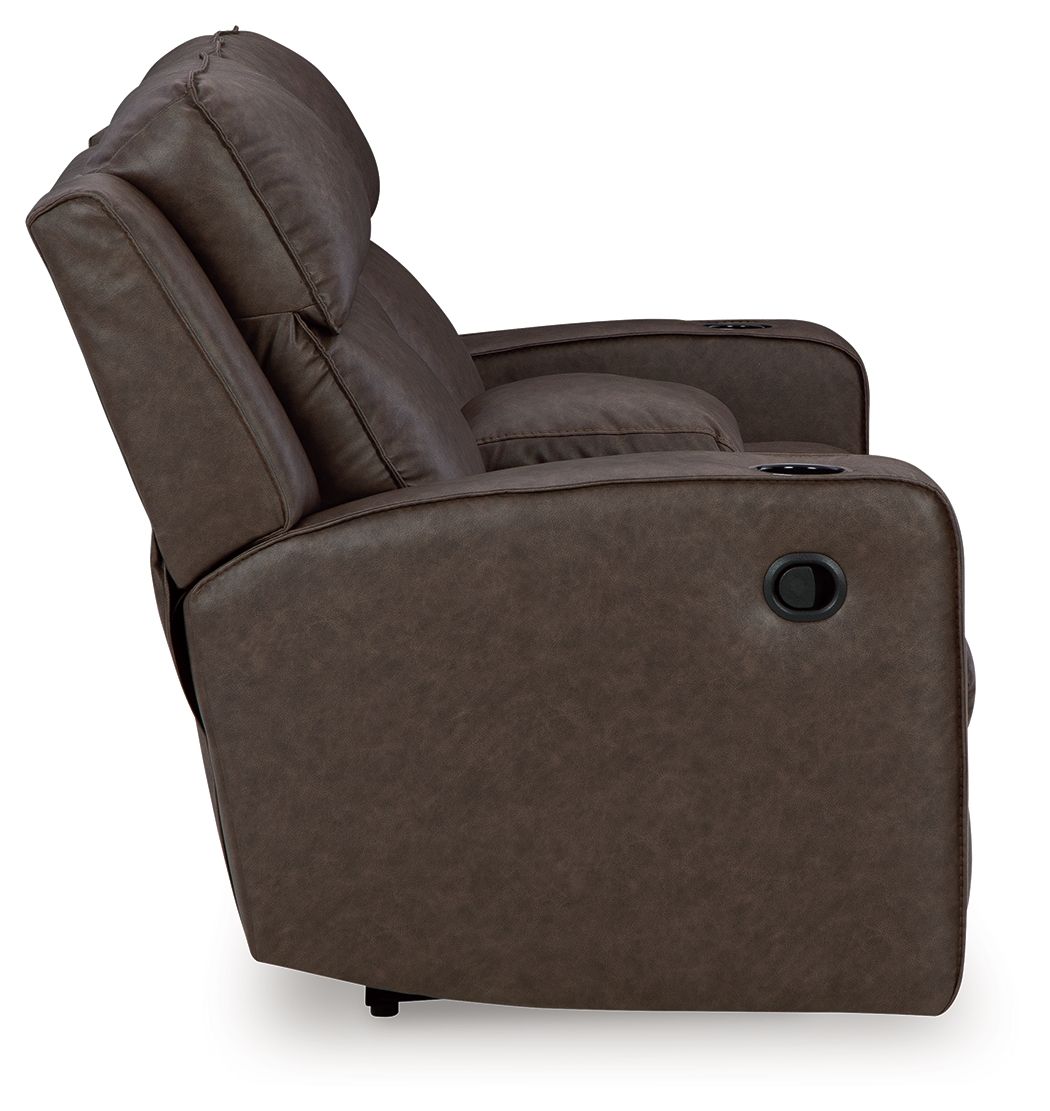 Lavenhorne - Dbl Rec Loveseat W/Console - Granite - Best Buy Furniture