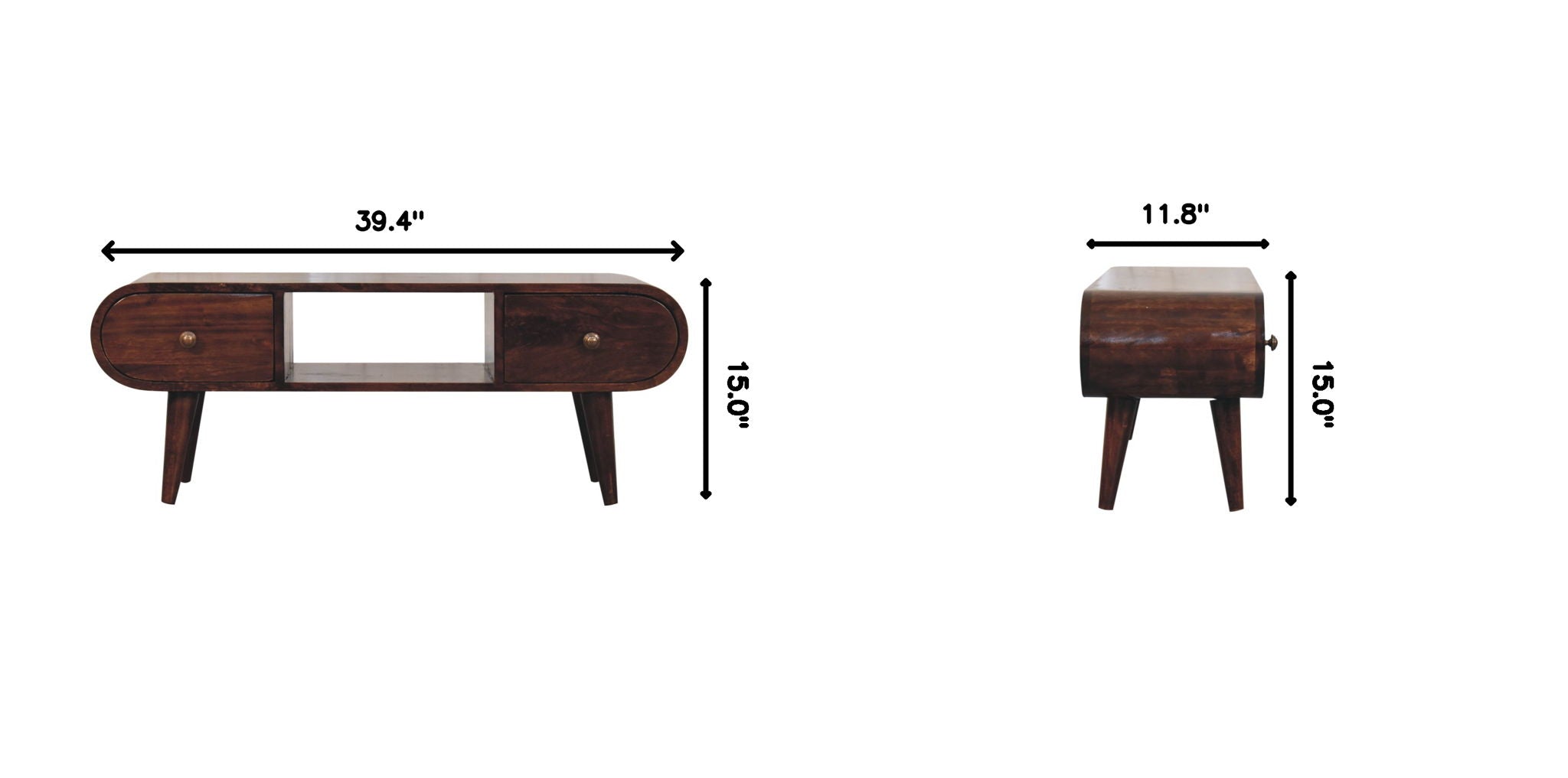 Solid Wood Circular TV Unit