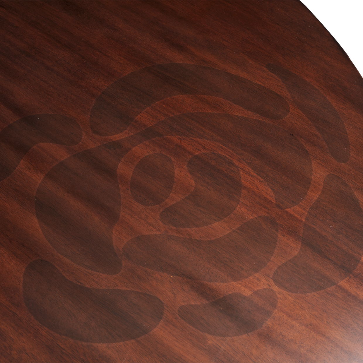Camellia Field - Round Dining Table - Dark Brown / Gold