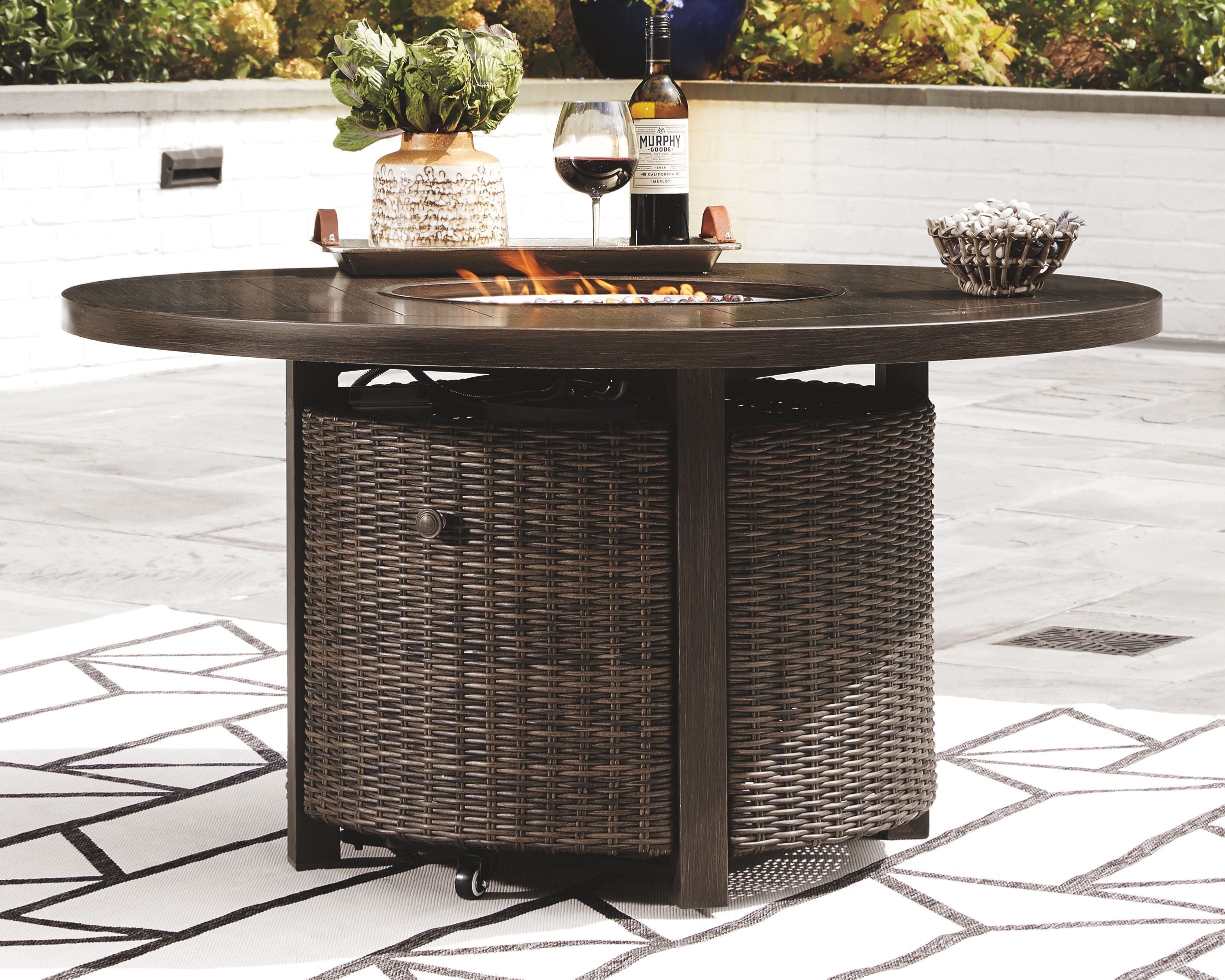 Paradise Trail - Medium Brown - Round Fire Pit Table