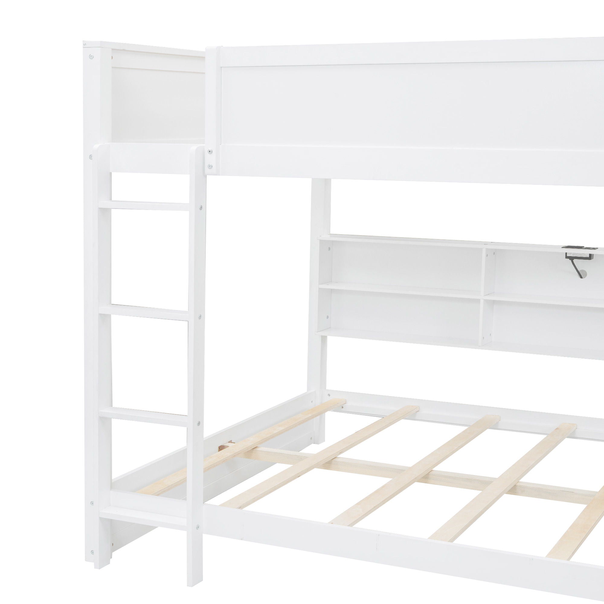 Bunk Bed With Storage Cabinets And USB Ports