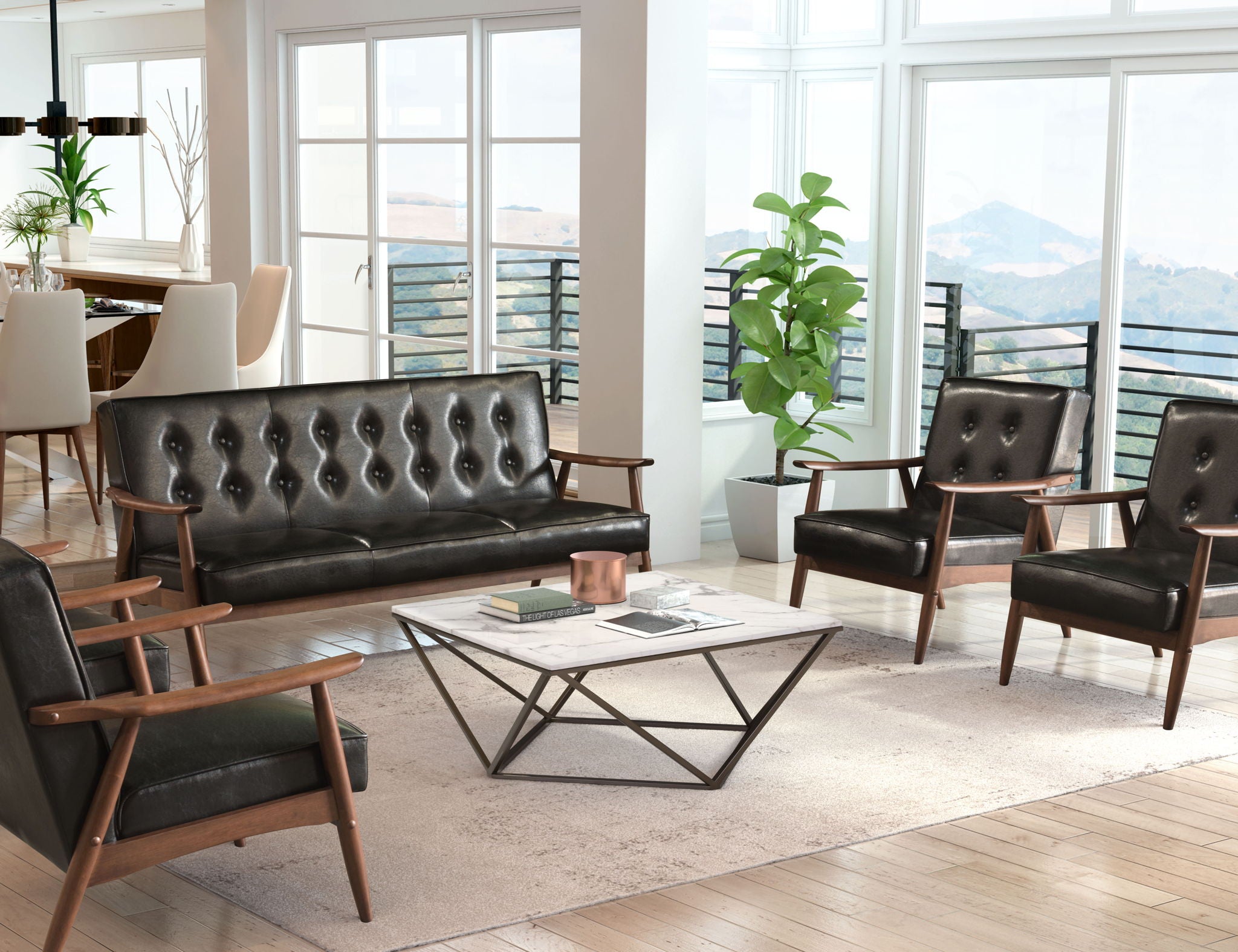 Tintern - Coffee Table - White / Antique Brass