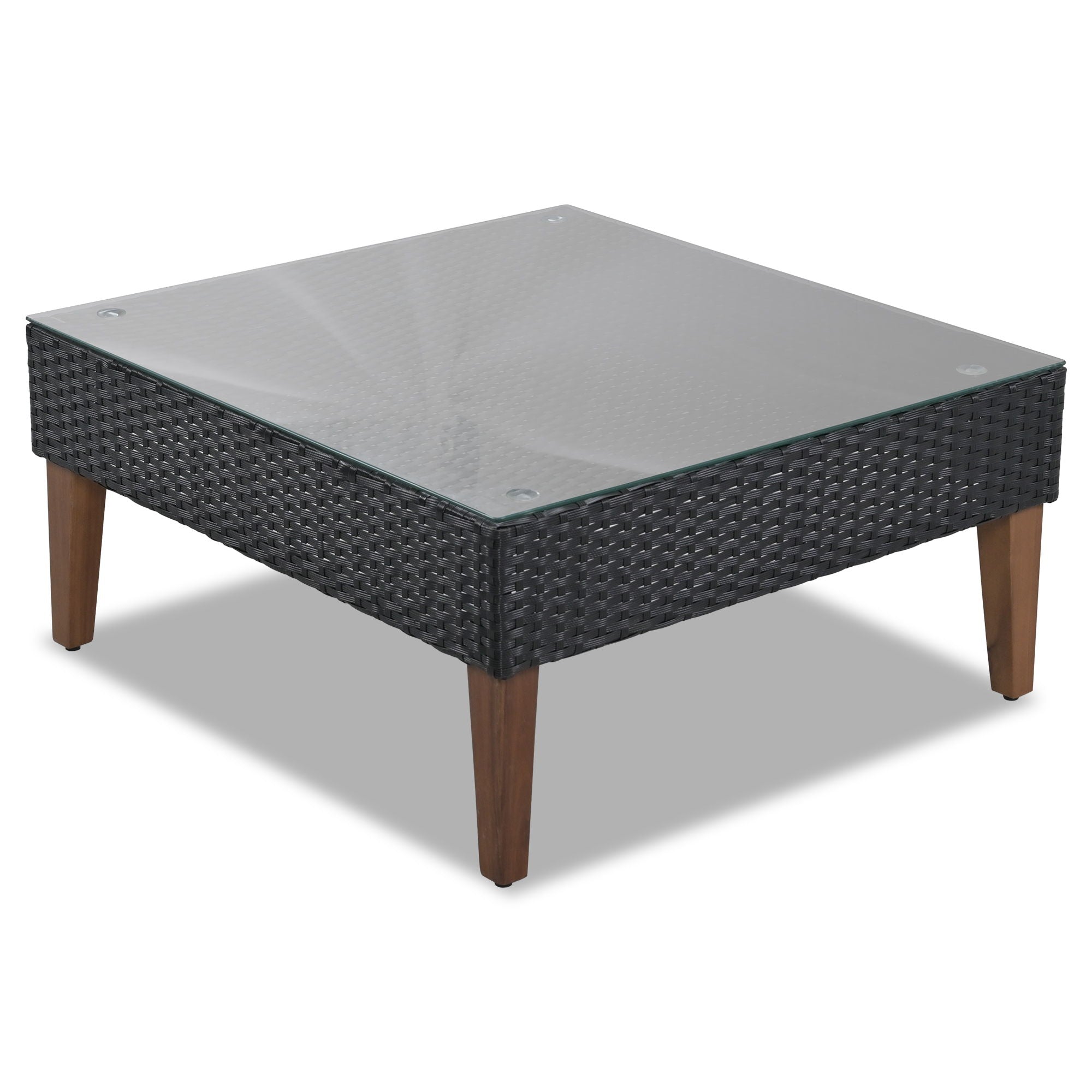 4 Pieces Outdoor Wicker L-Shape Sofa Set