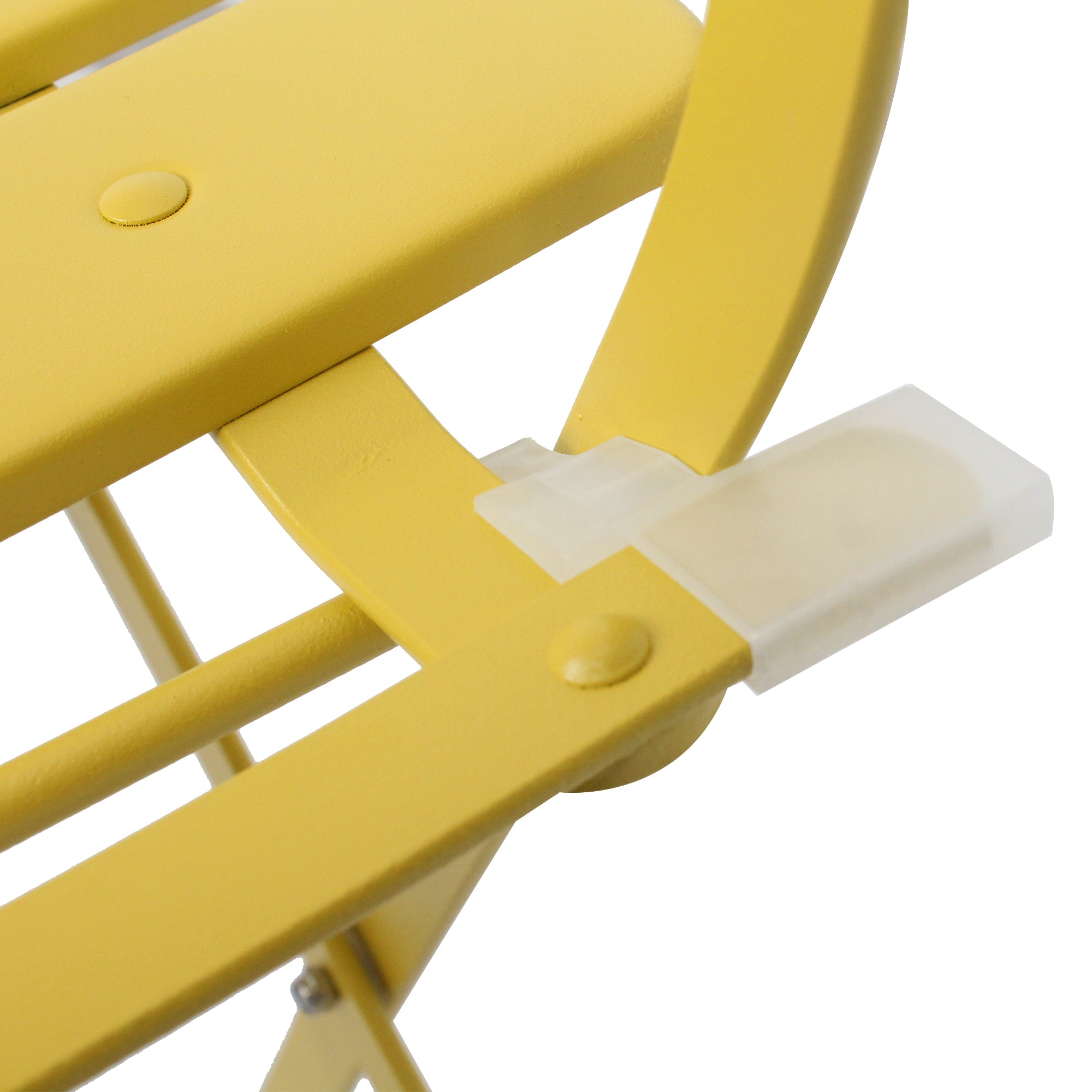 3 Pieces Patio Bistro Balcony Metal Chair Table Set - Yellow