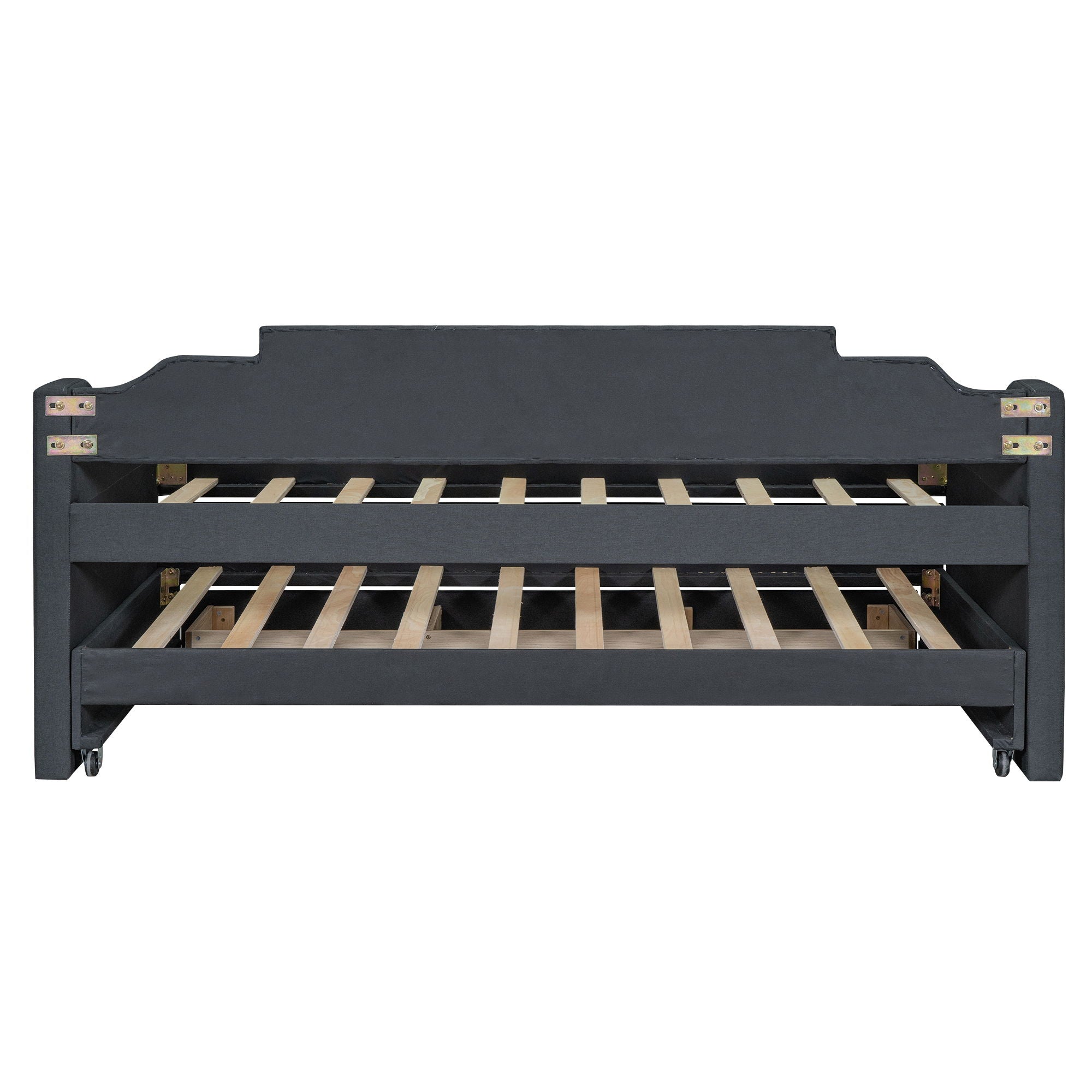 Upholstered Simple Design Daybed With Trundle And 3 Drawers