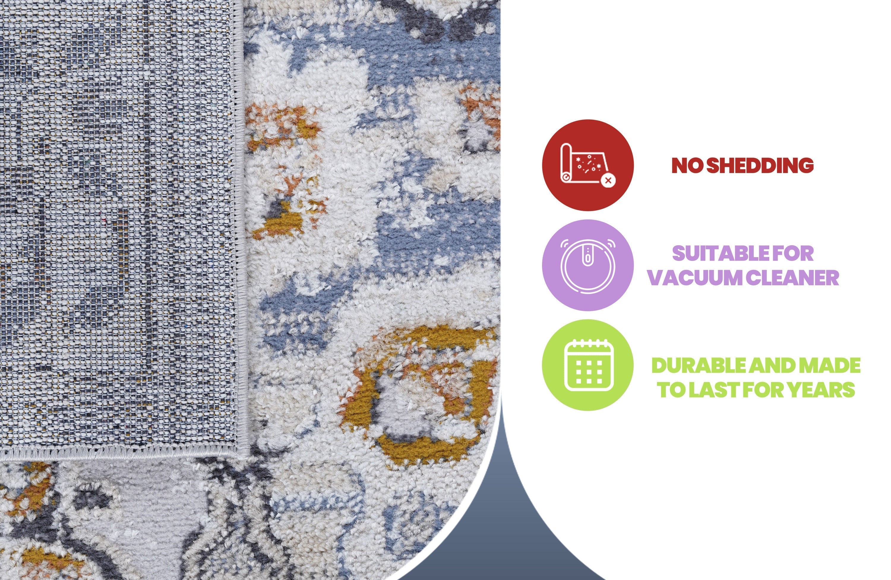 NAAR PAYAS Collection Medallion Non-Shedding  and Stain Resistant Area Rug