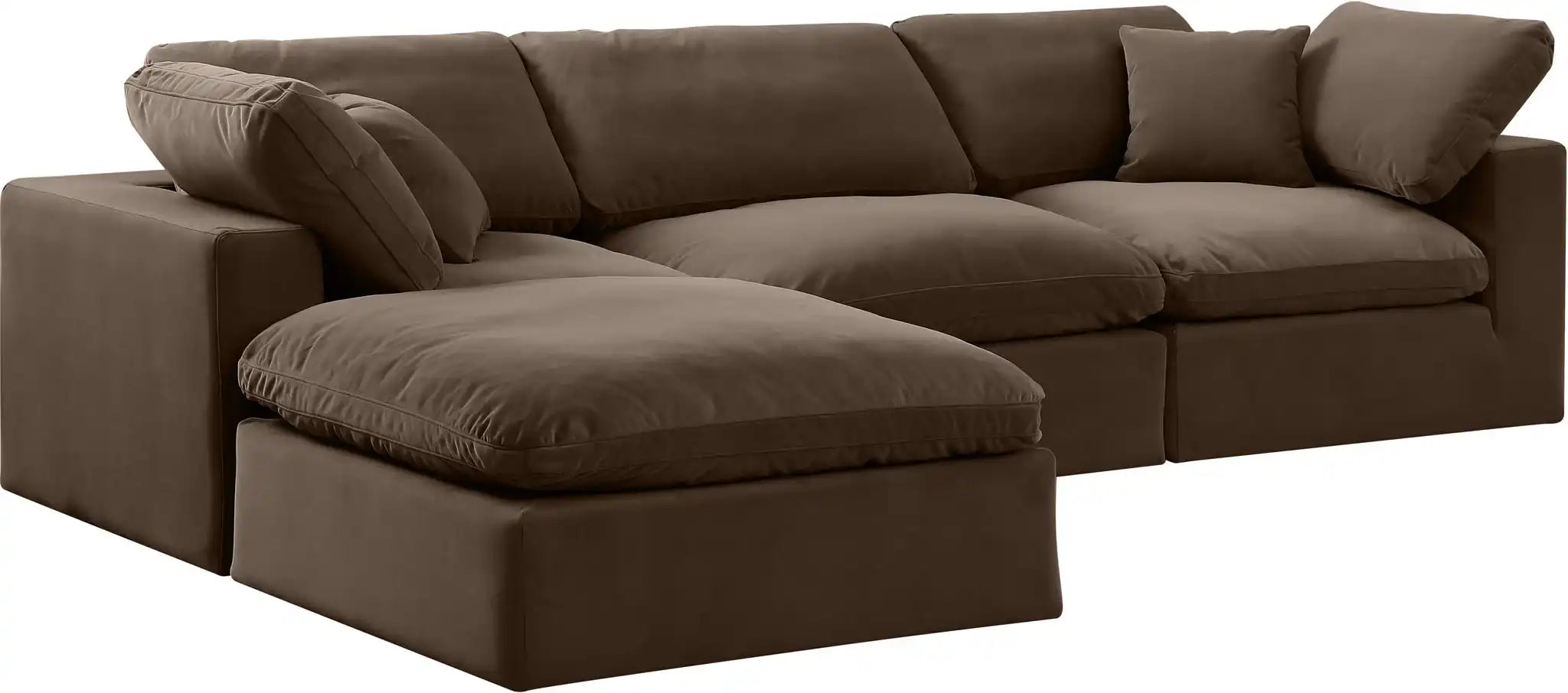 Comfy - 4 Piece Velvet Modular Sectional With Chaise