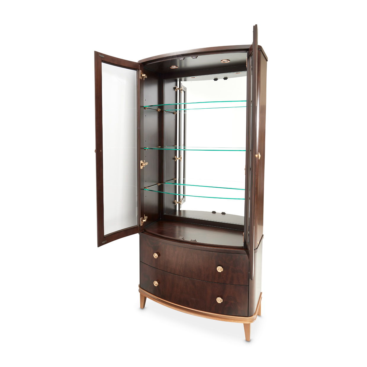 Camellia Field - Display Cabinet - Warm Pecan