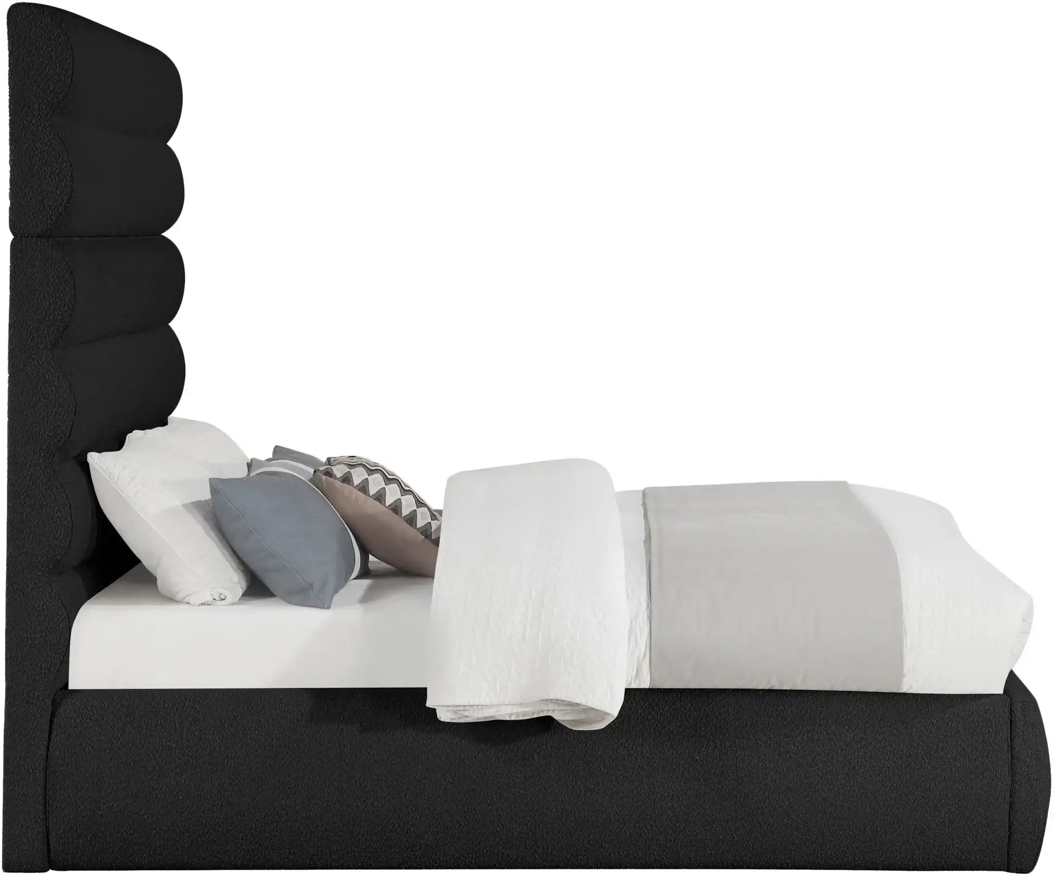Adam - Boucle Fabric Bed With 70.5" Headboard