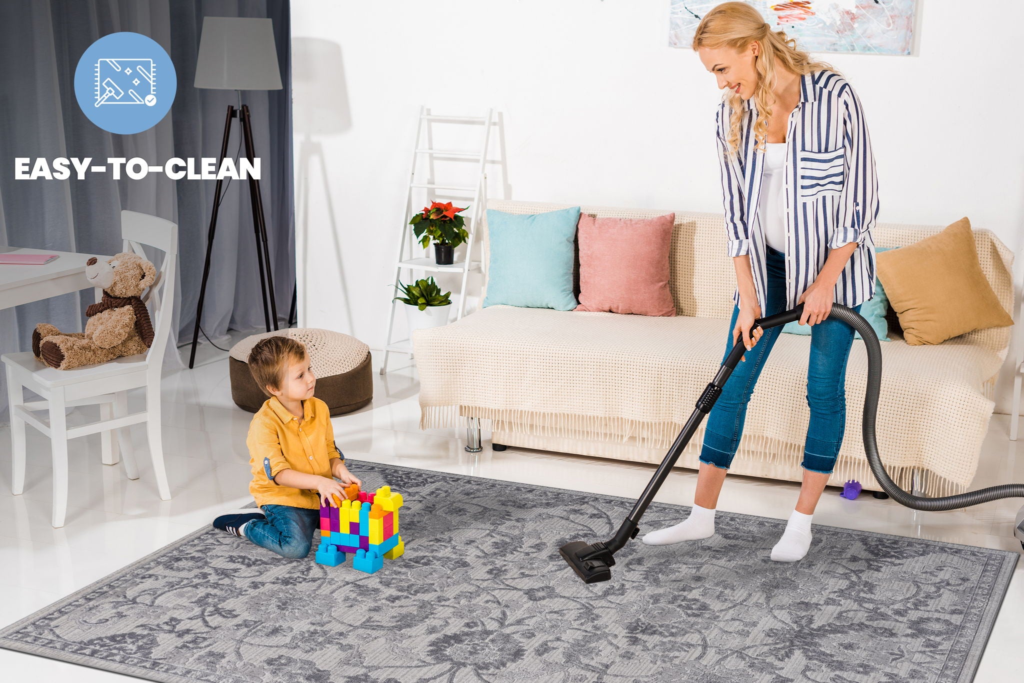 Marfi - 8' X 10' Oriental Area Rug - Gray / Silver