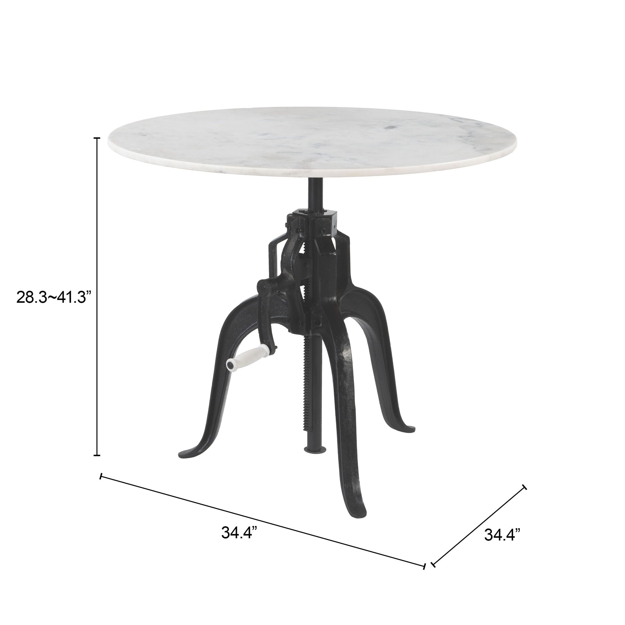 Mufid - Bistro Table - White & Black