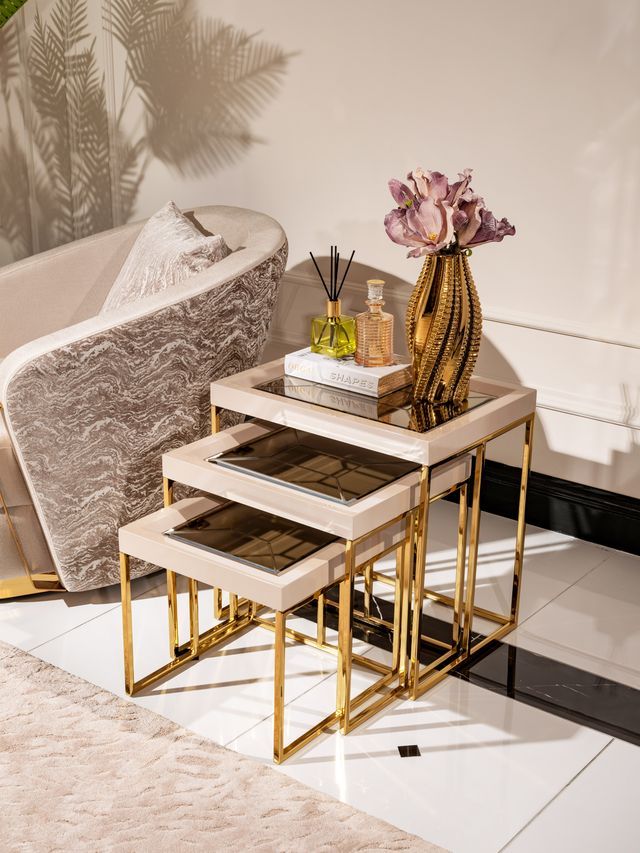 Carmela - Accent Chair - Almond / Gold
