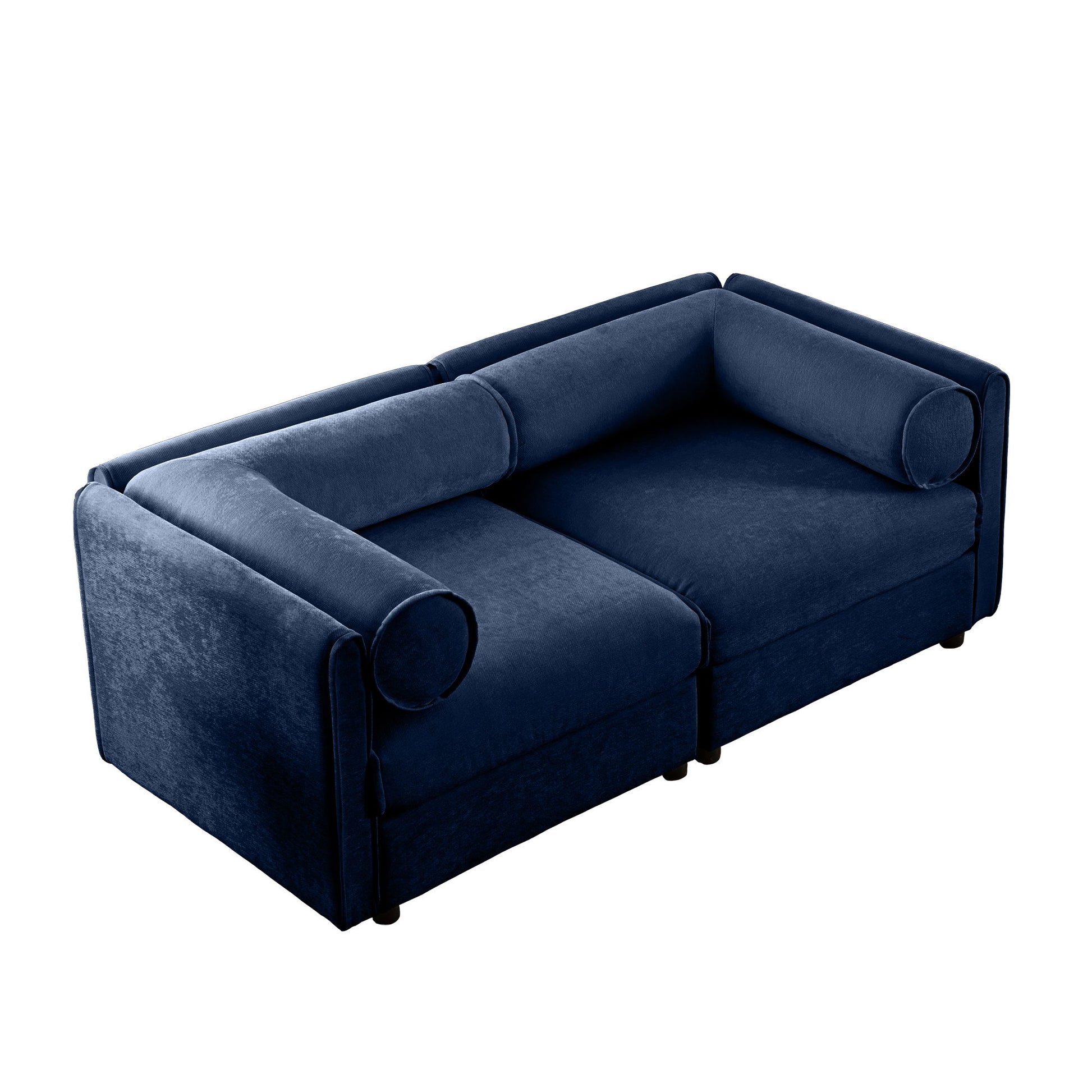 Stylish Chenille Sofa With Storage Seat And Cylindrical Backrest - Best Buy Furniture