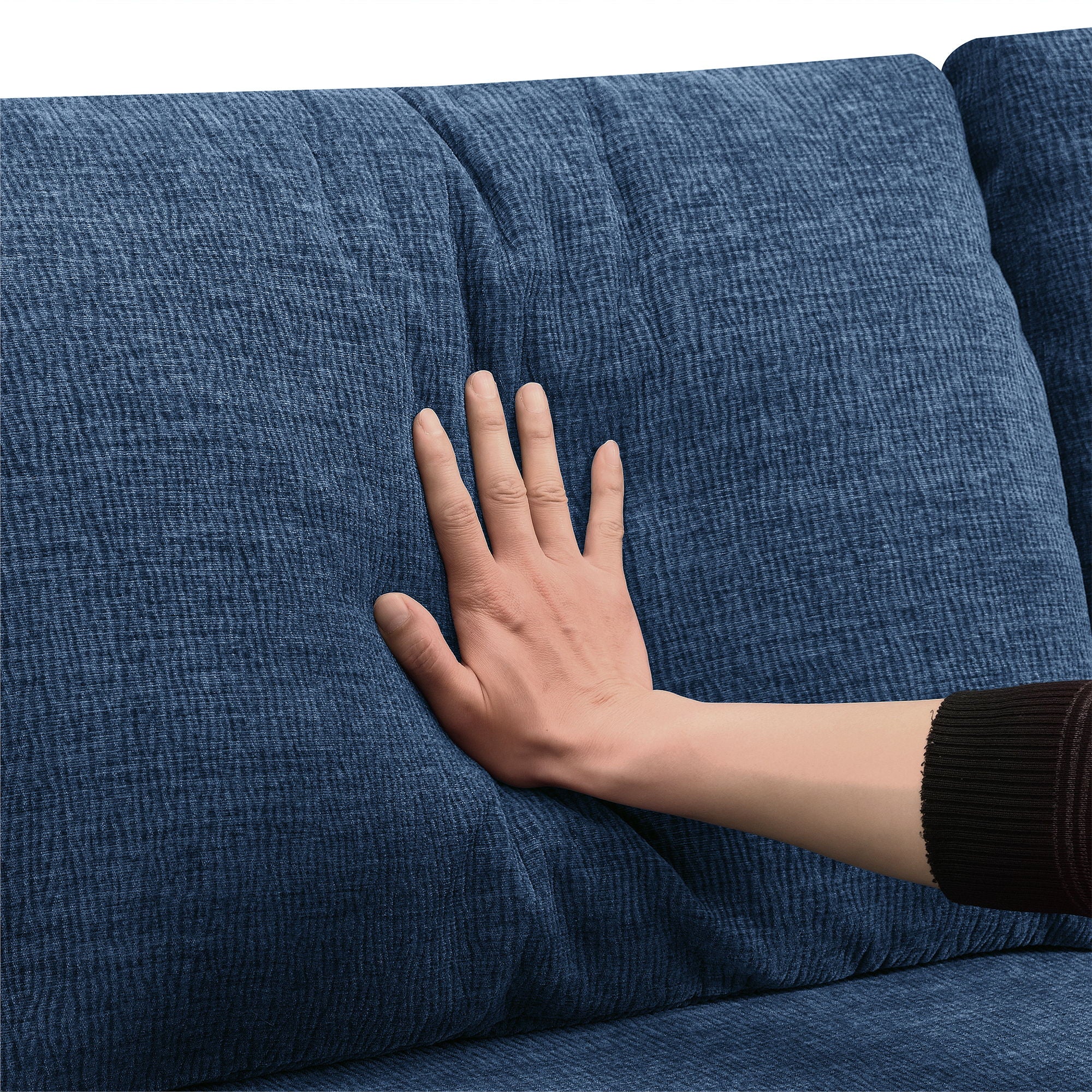 Modular U Shaped Sectional With Ottomans, Luxury Cloud Floor Couch With Deep Seat Fully Compressed Upholstered Sofa