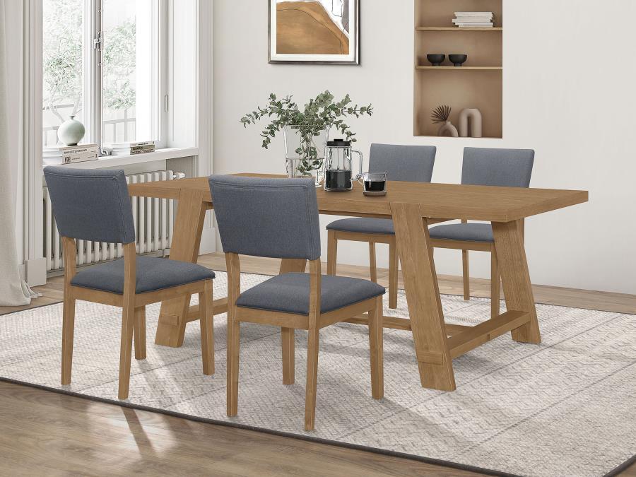 Sharon - Rectangular Wood Trestle Dining Table - Brown