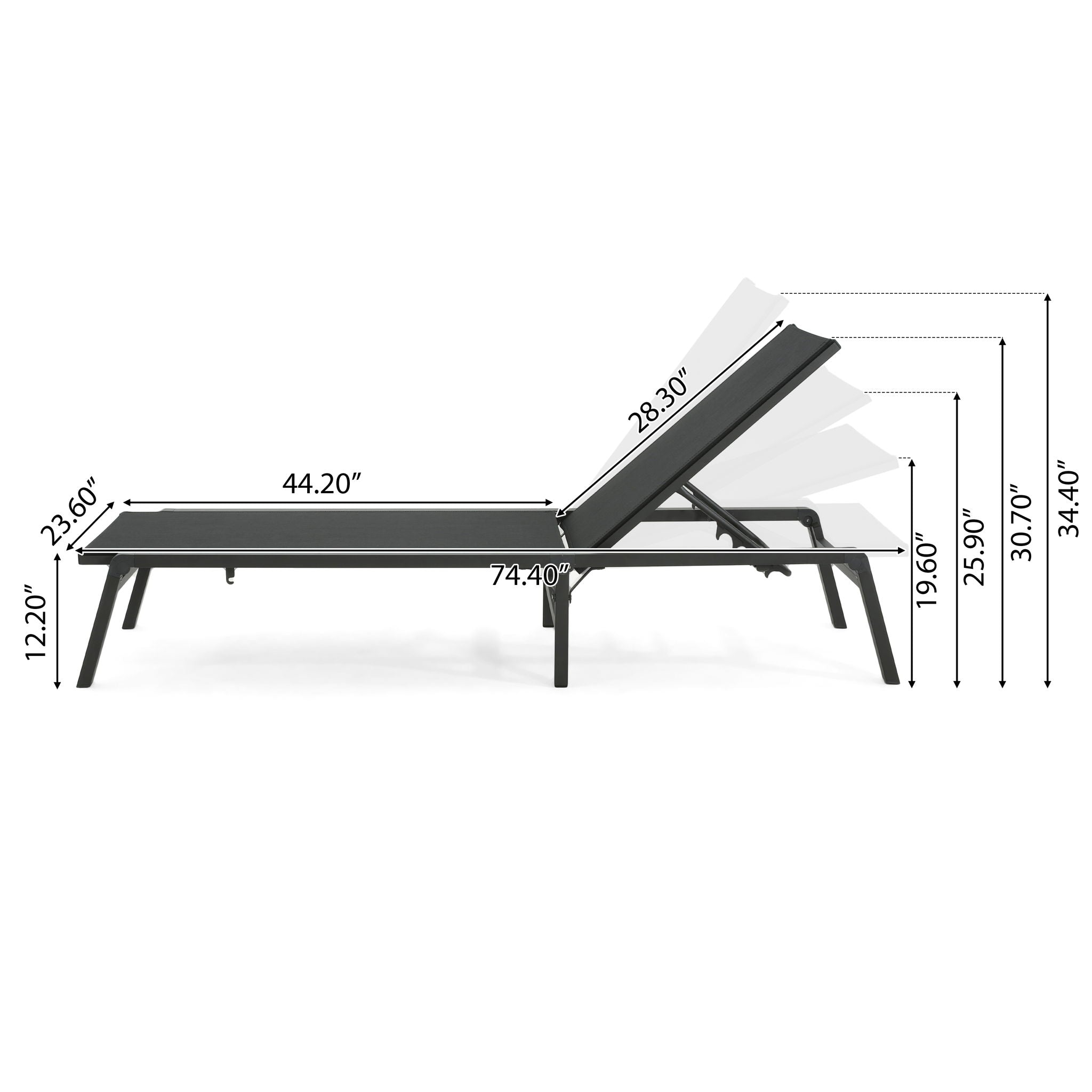 Westport - Outdoor Folding Lounge (Set of 2) - Black