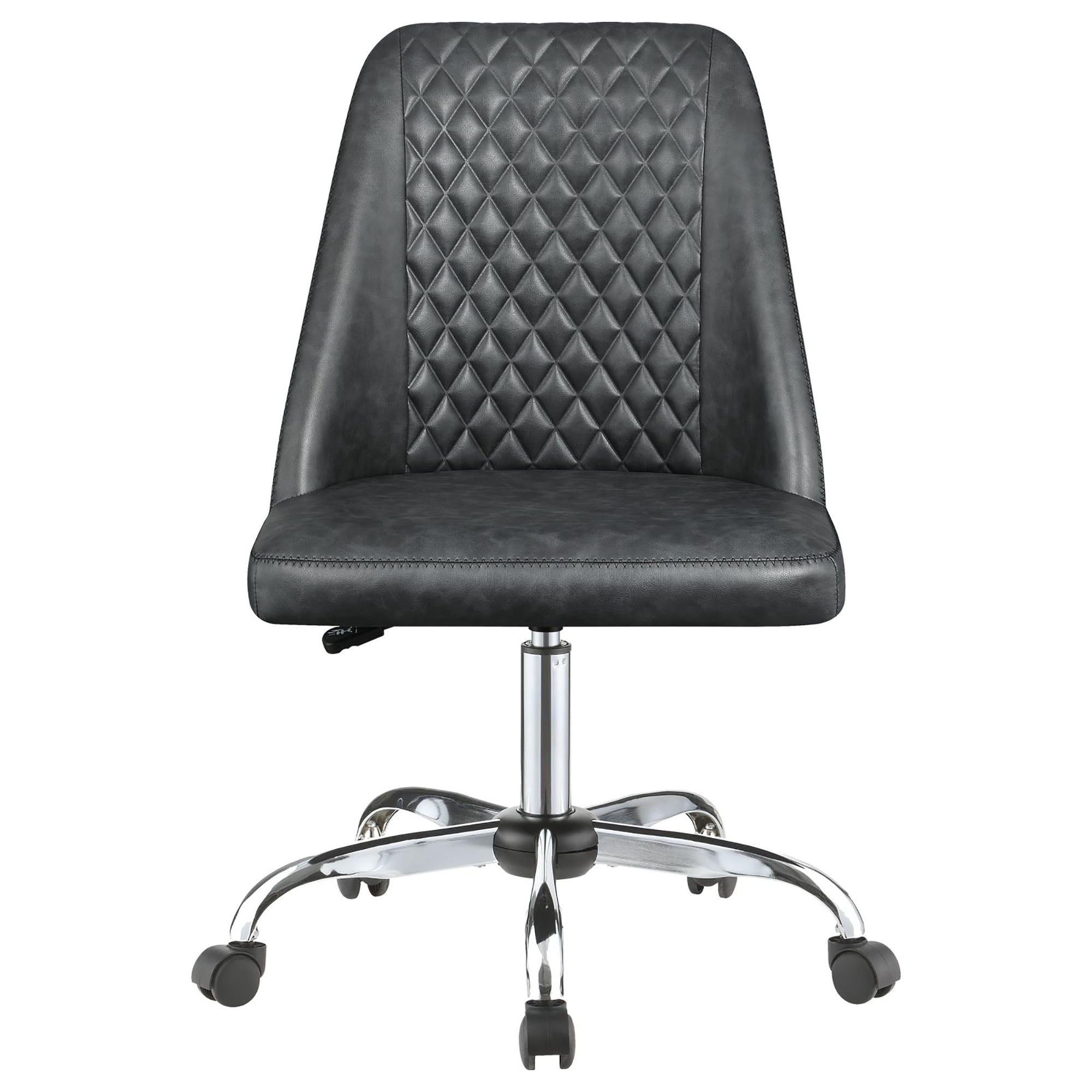 Adjustable Desk Chair With Diamond Tufted Backrest Base - Gray
