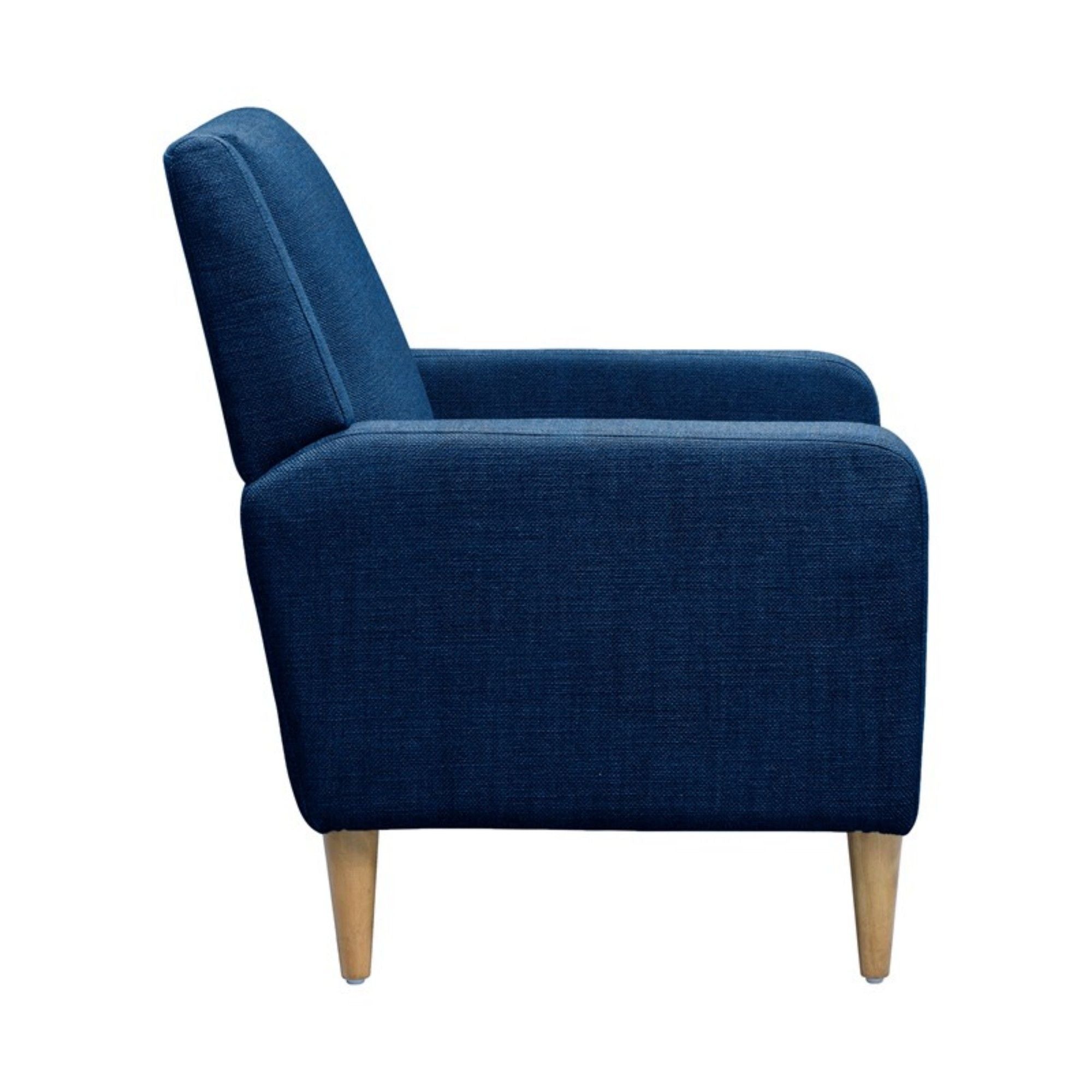 Upholstered Accent Armchair With Legs - Blue