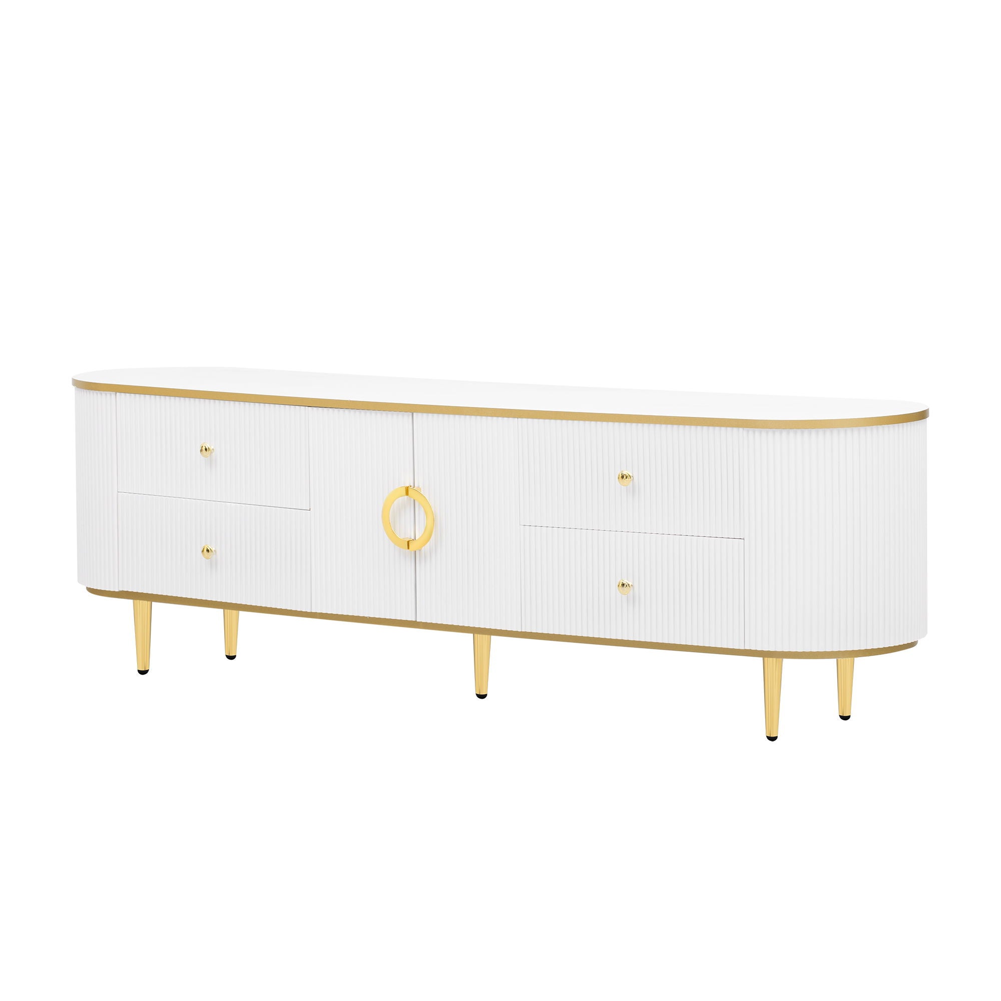Modern TV Stand With 4 Drawers And 1 Cabinet